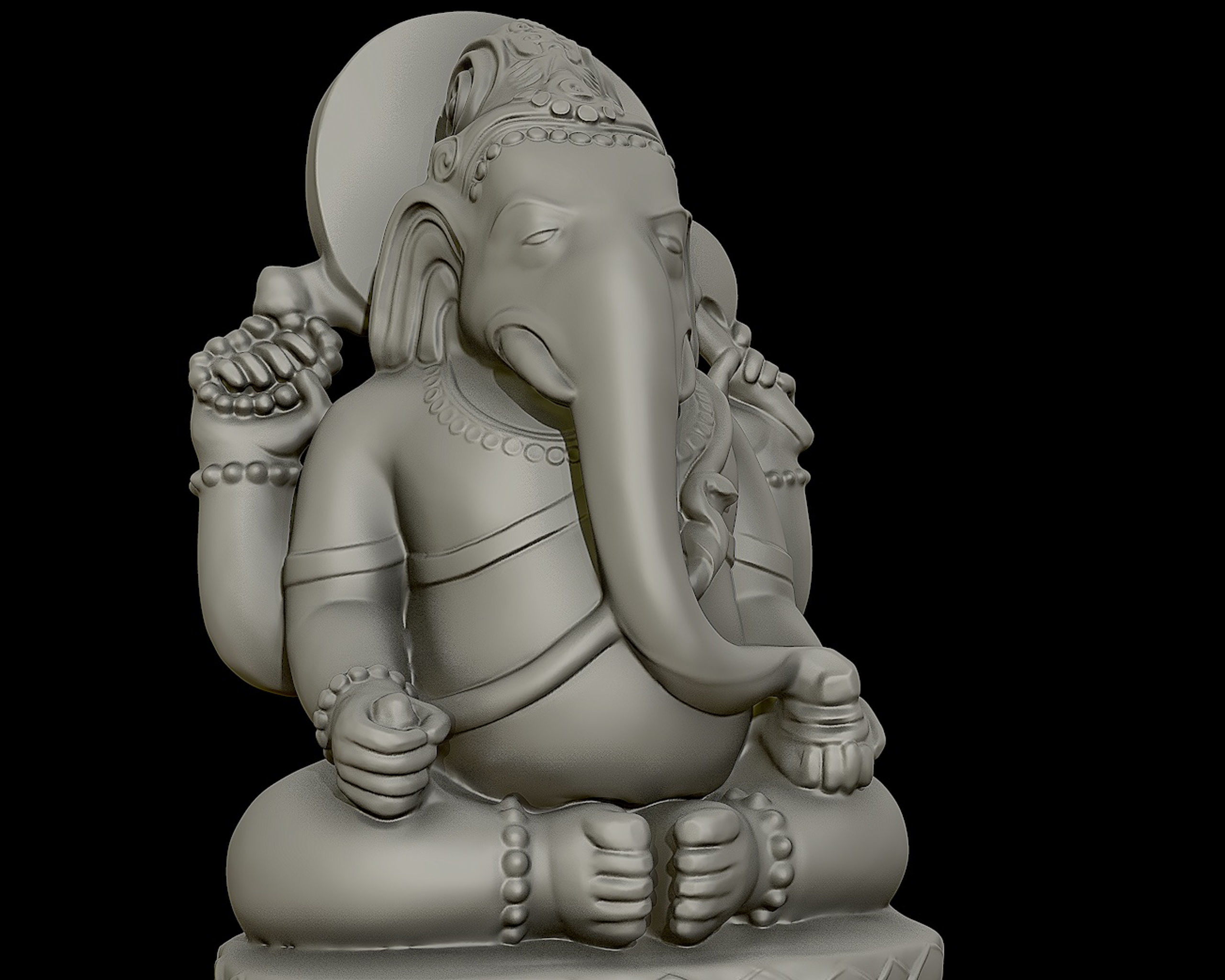 Ganesh 3D sculpture 3D print model_11