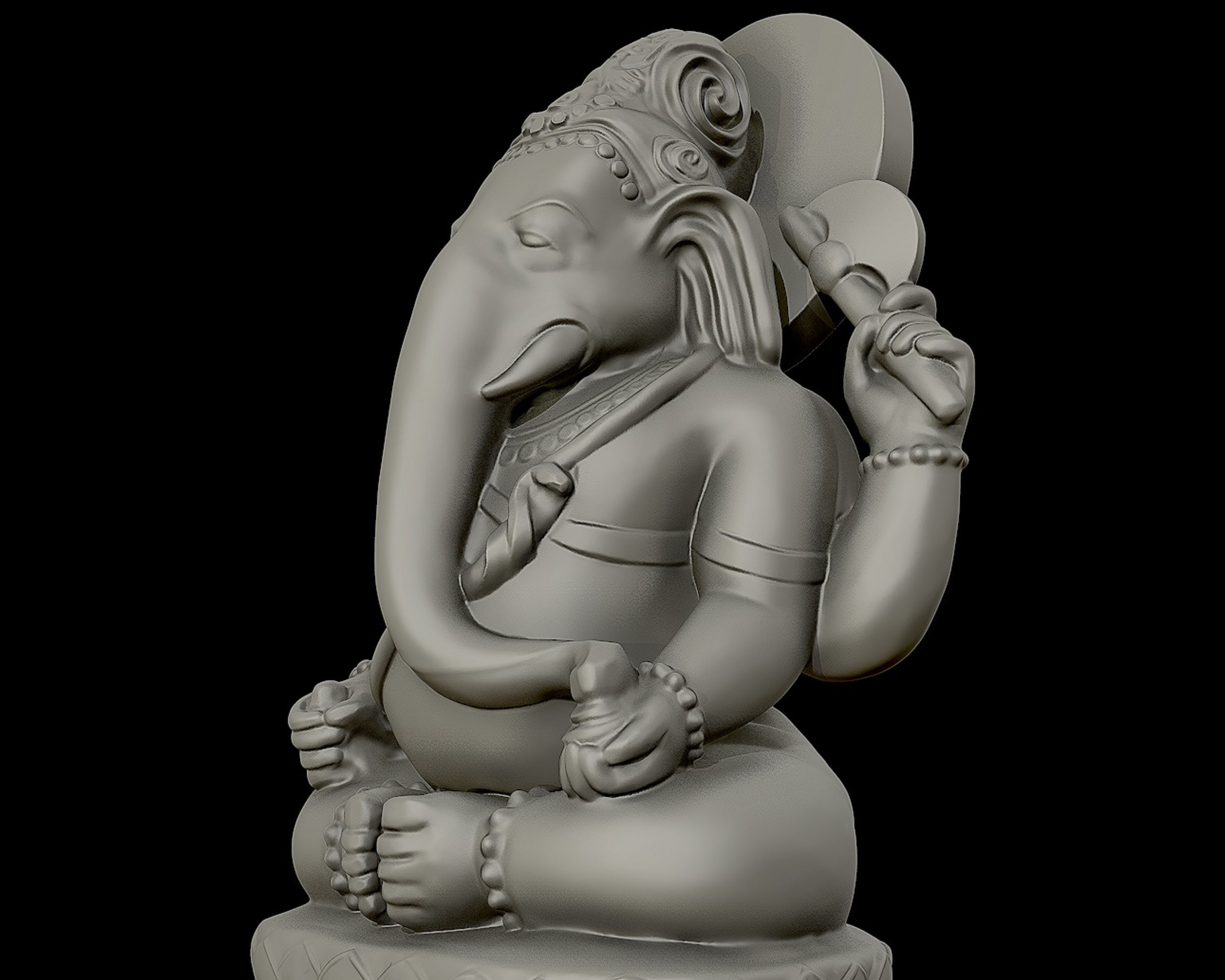 Ganesh 3D sculpture 3D print model_12