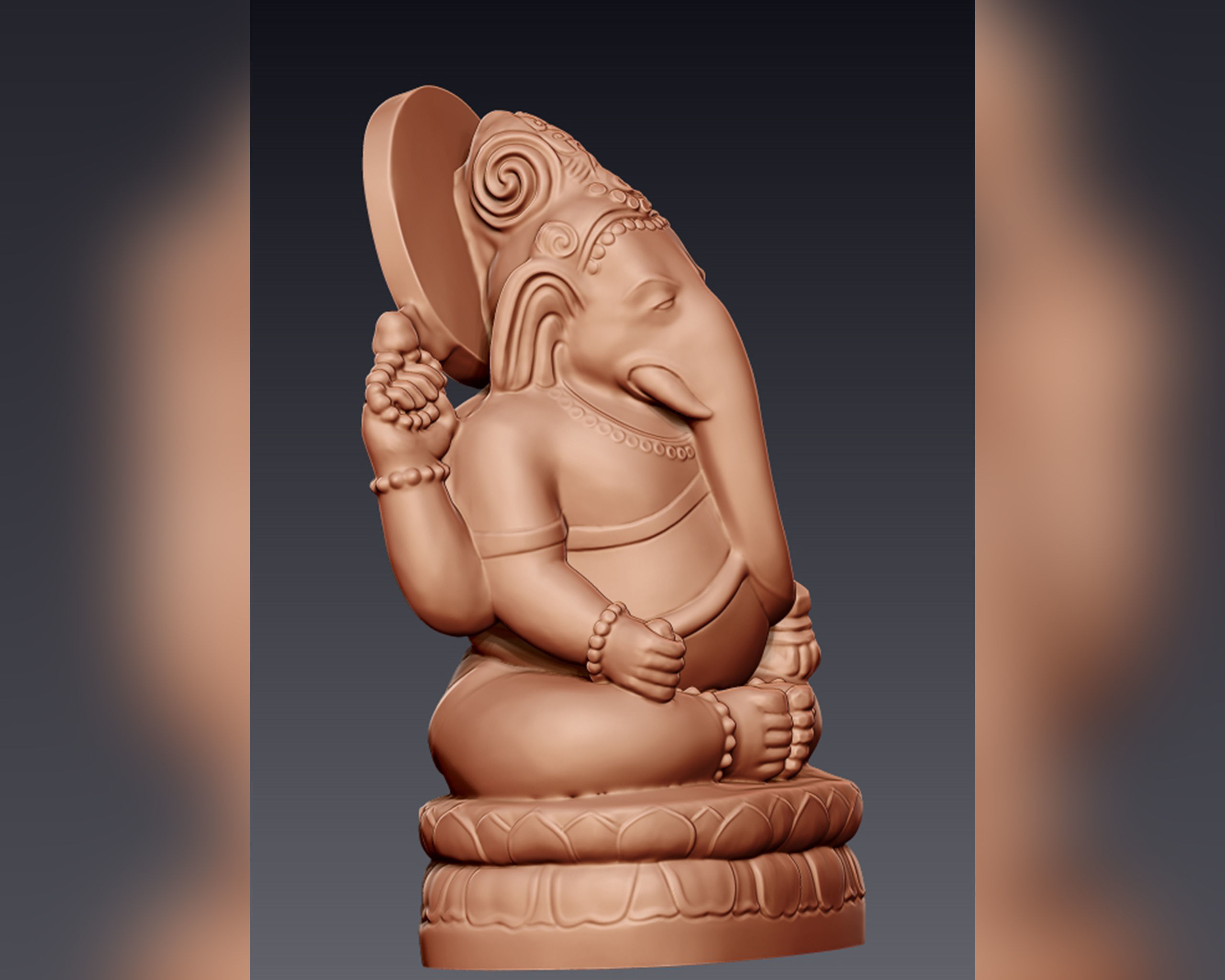 Ganesh 3D sculpture 3D print model_8