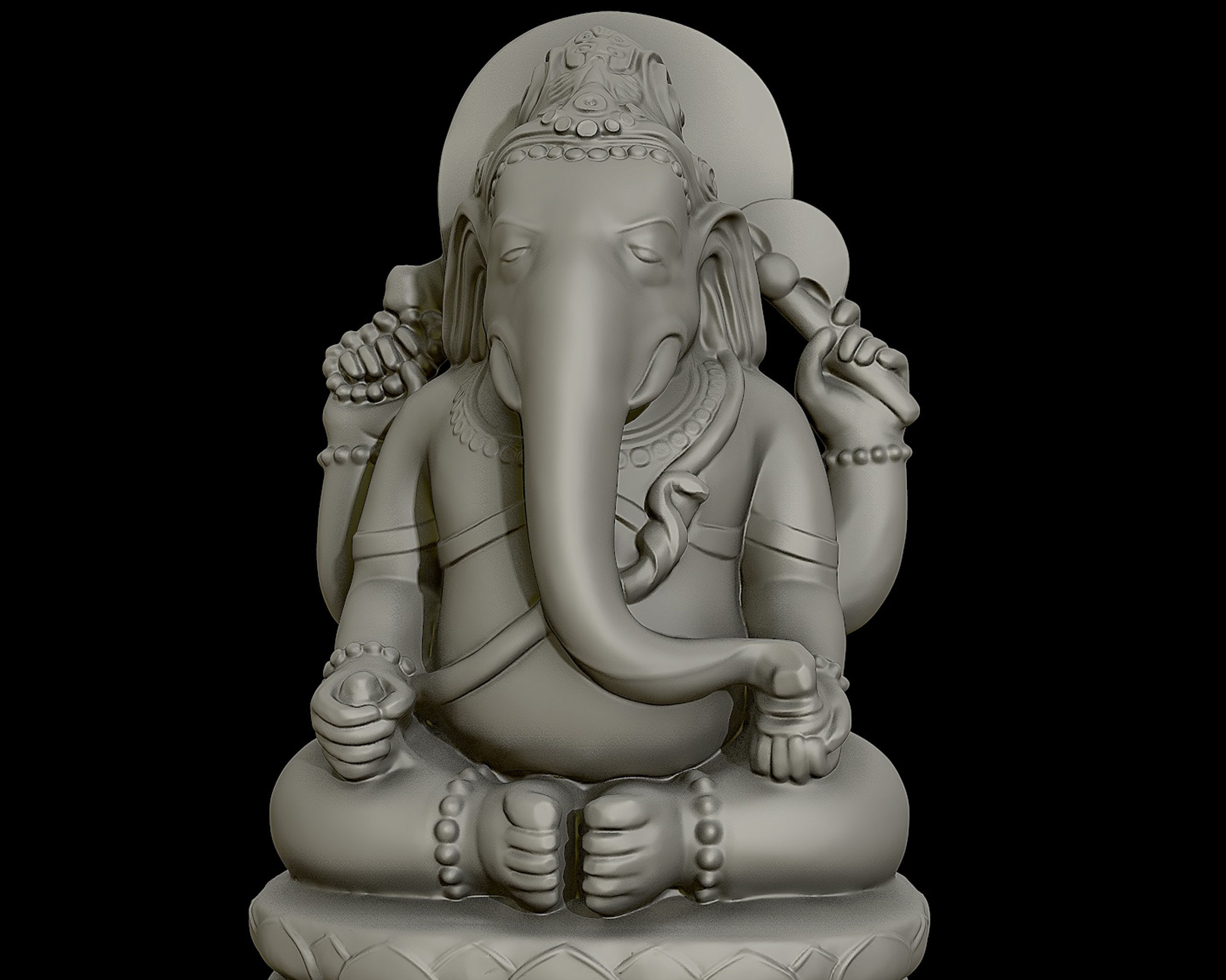 Ganesh 3D sculpture 3D print model_14
