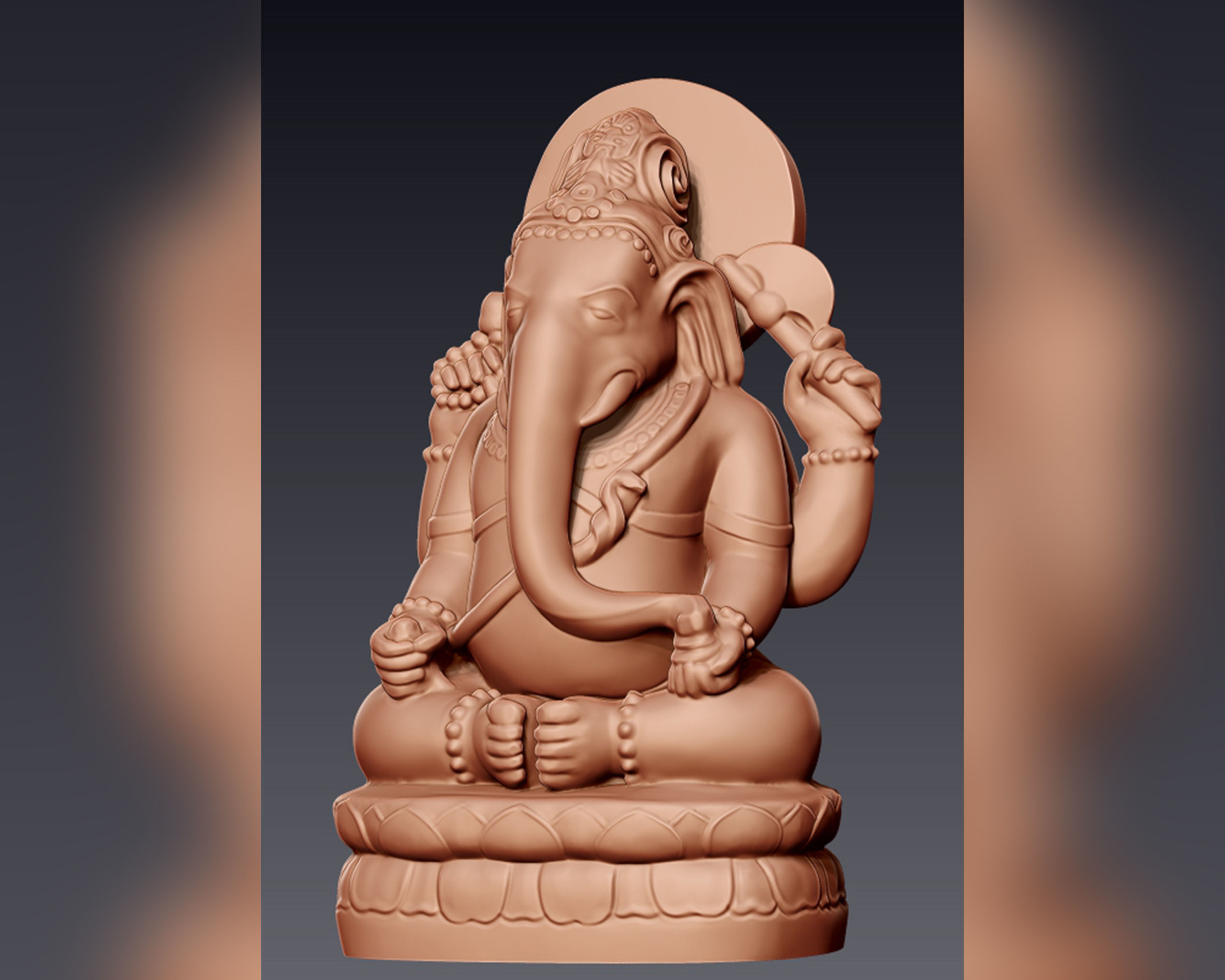 Ganesh 3D sculpture 3D print model_3