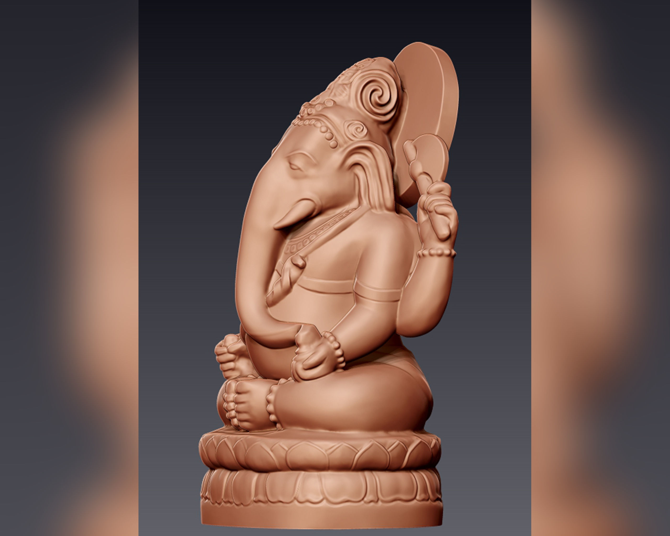Ganesh 3D sculpture 3D print model_4