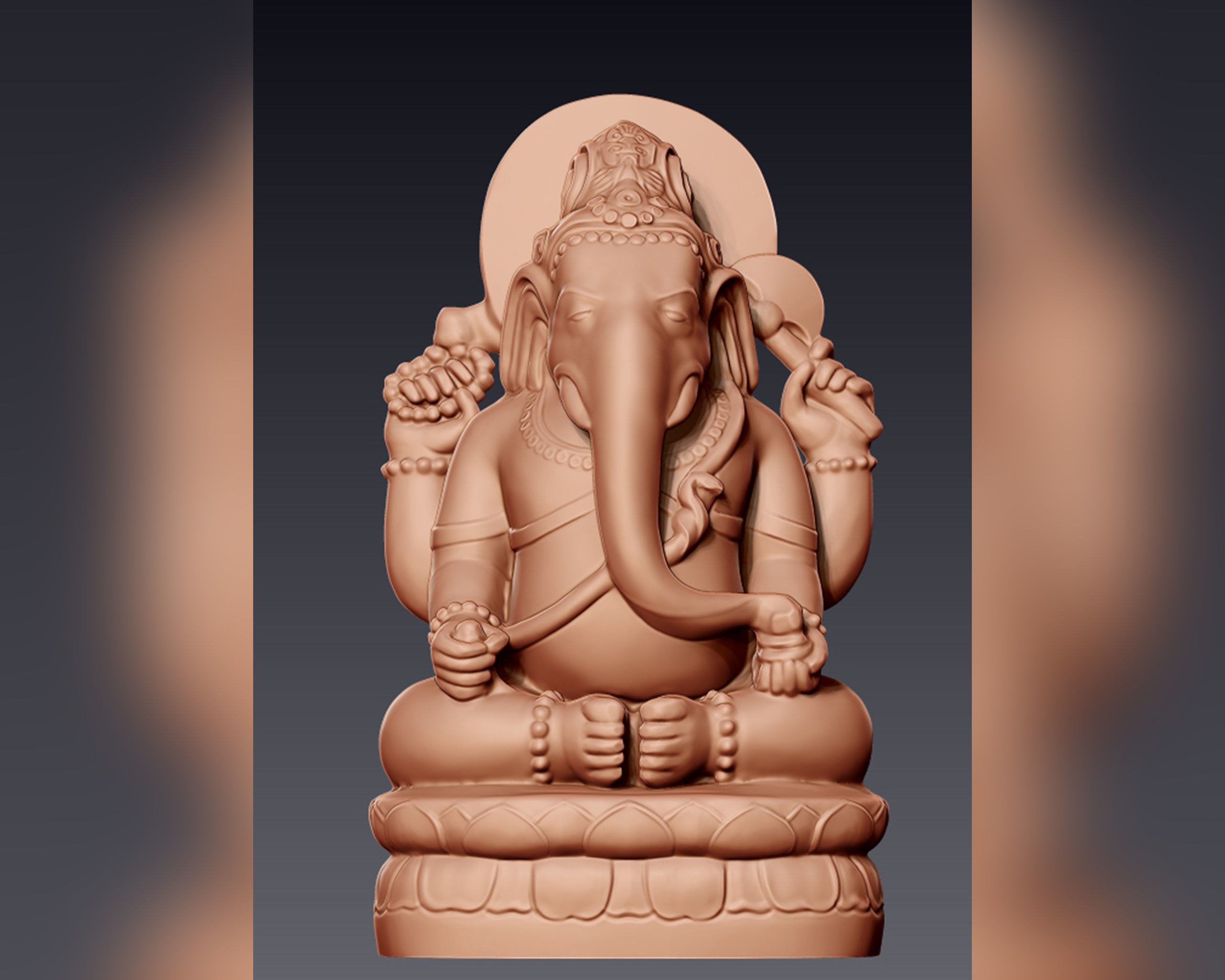 Ganesh 3D sculpture 3D print model_2