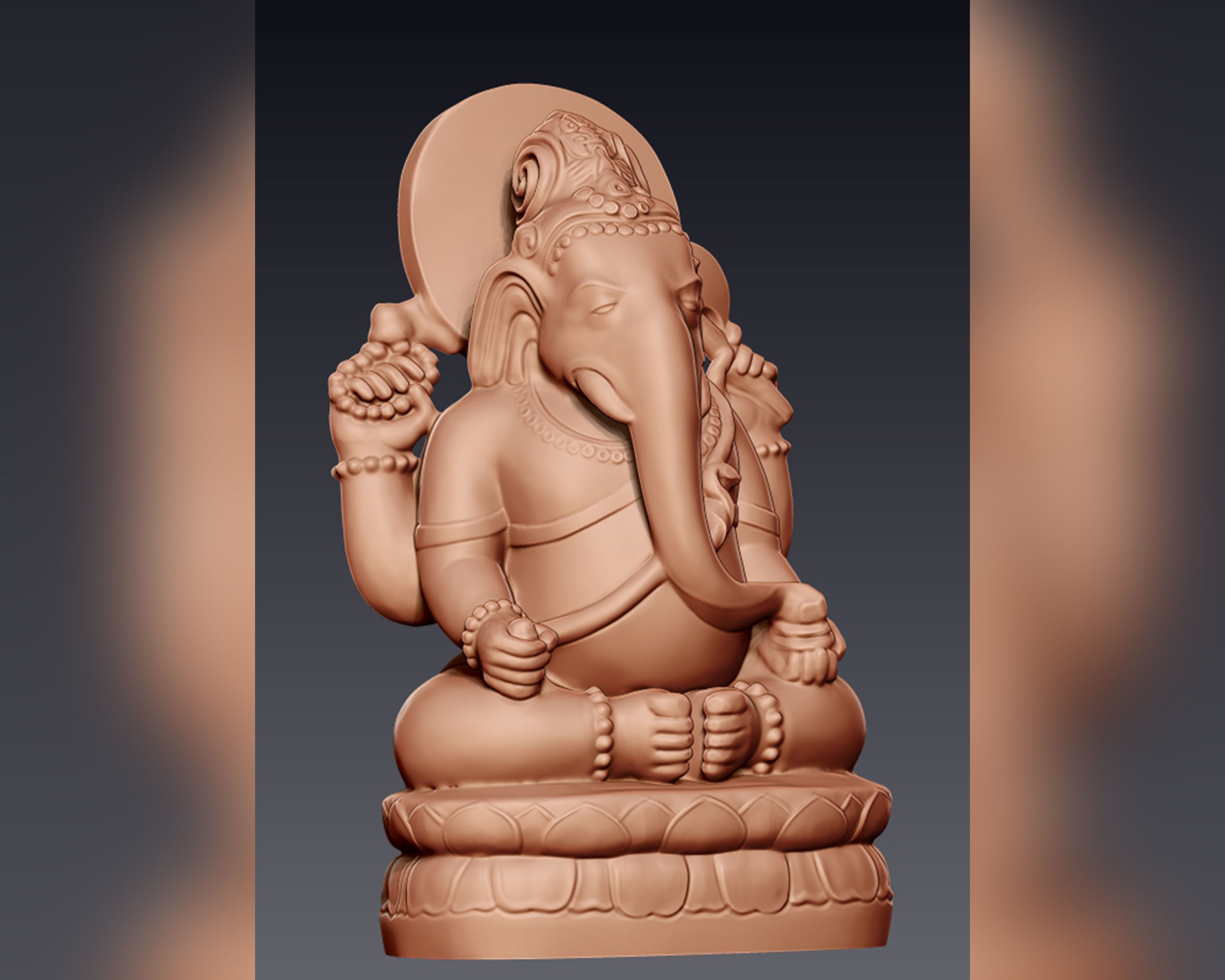 Ganesh 3D sculpture 3D print model_9