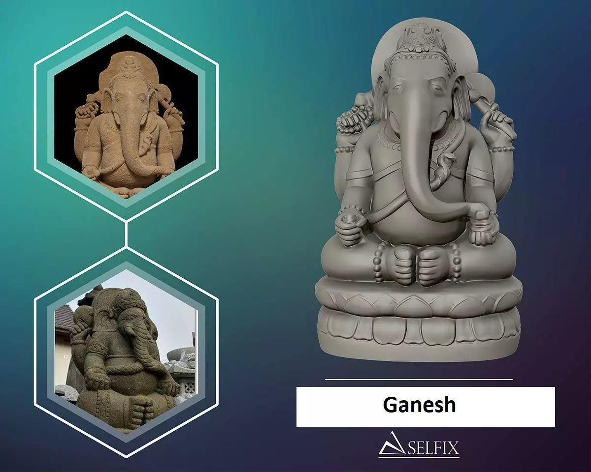 Ganesh 3D sculpture 3D print model_0