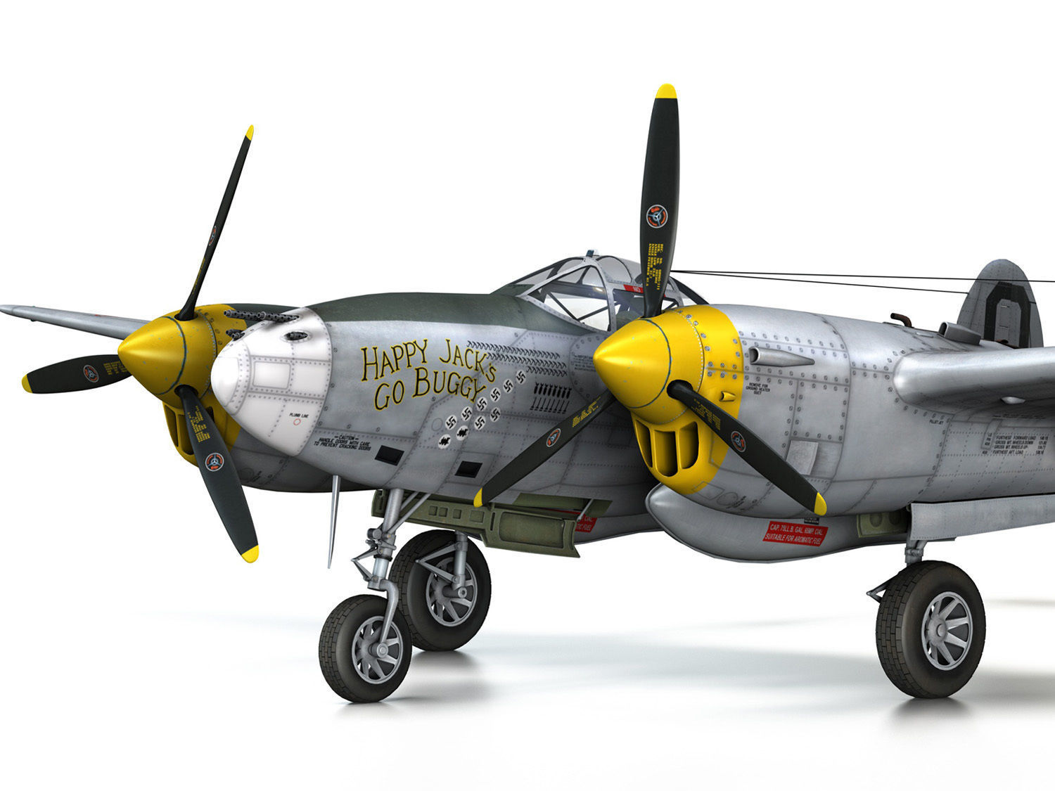 Lockheed P-38 Lightning - Happy Jacks go Buggy 3D model_11