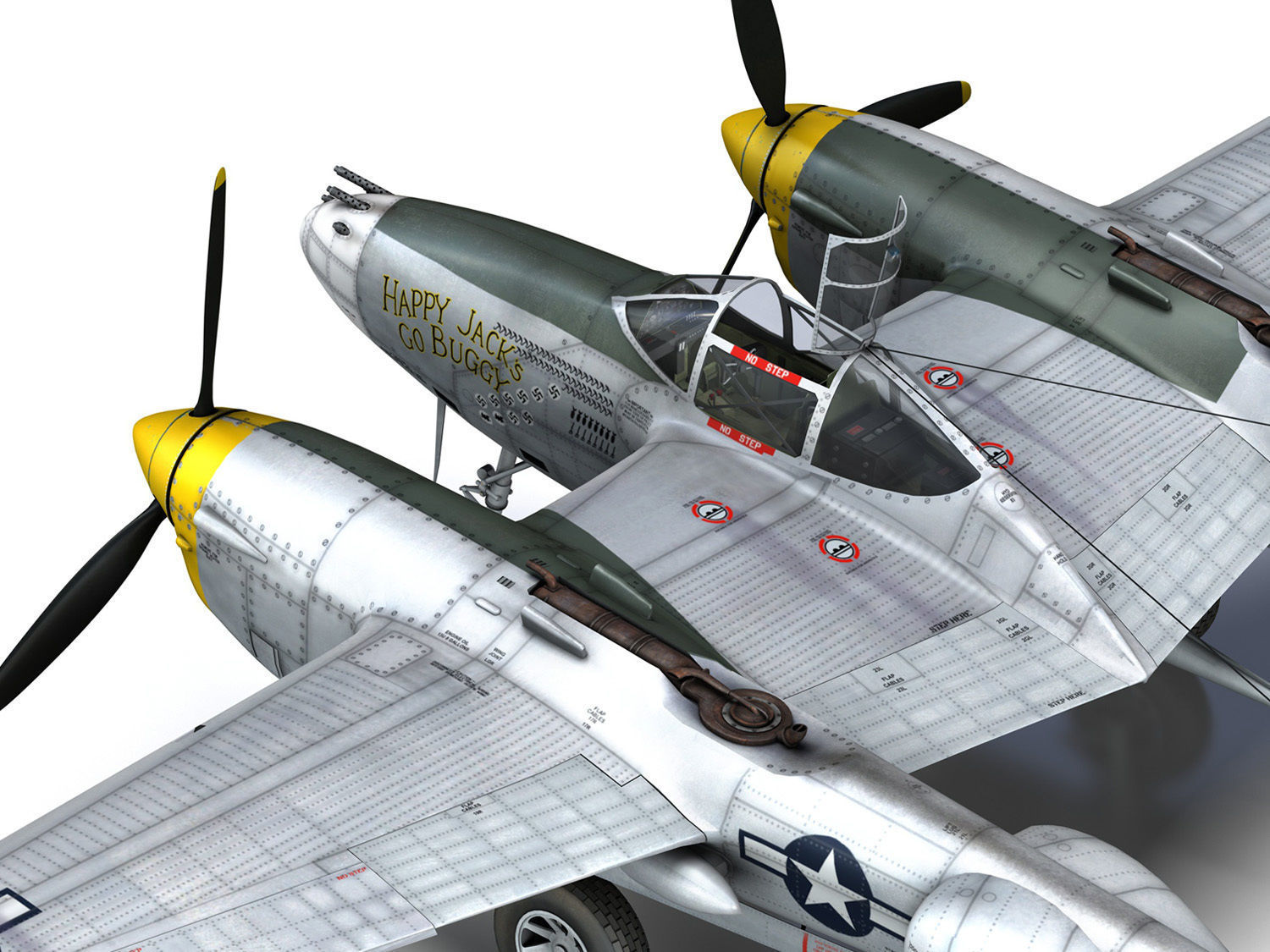 Lockheed P-38 Lightning - Happy Jacks go Buggy 3D model_19