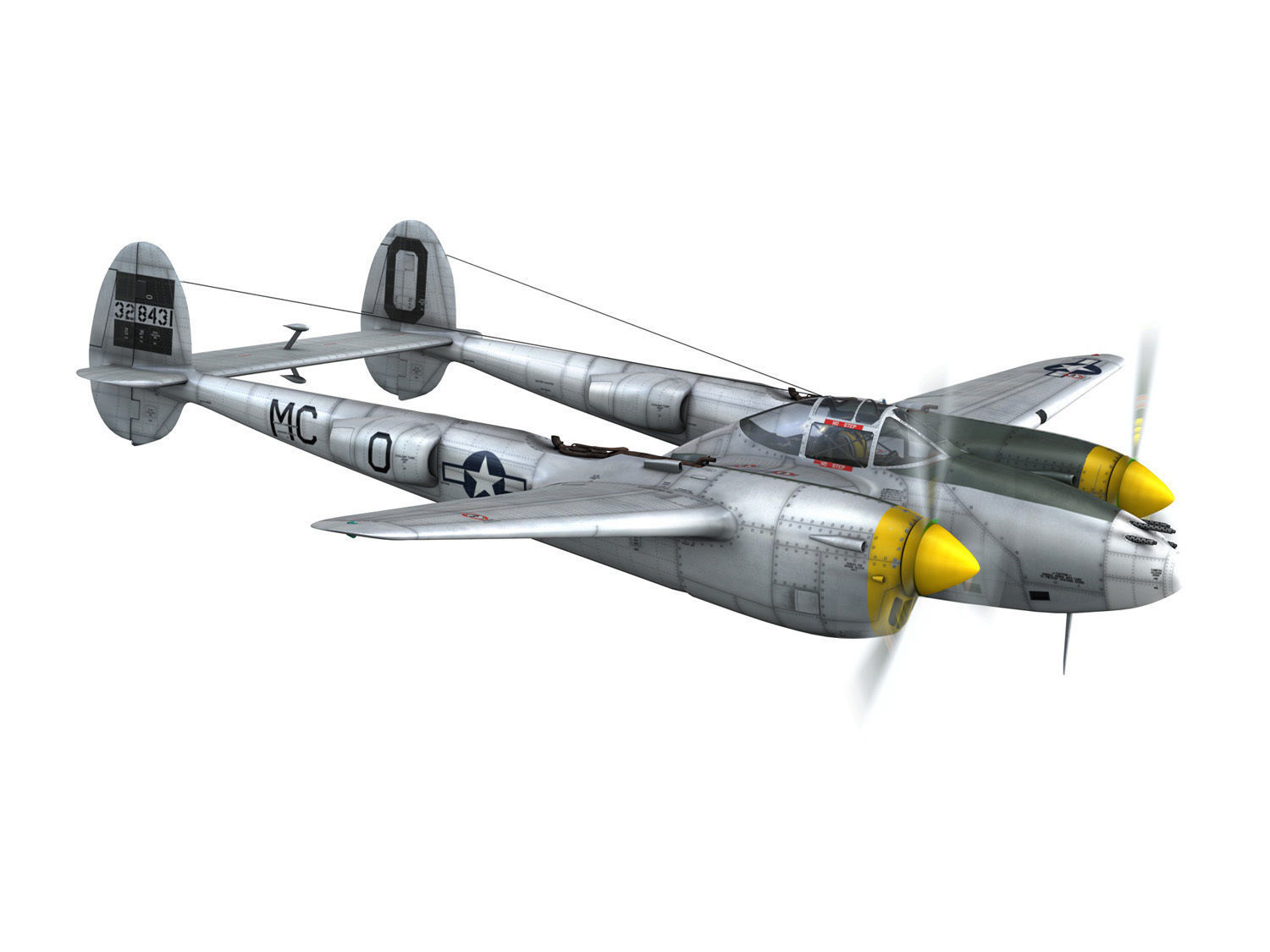 Lockheed P-38 Lightning - Happy Jacks go Buggy 3D model_10