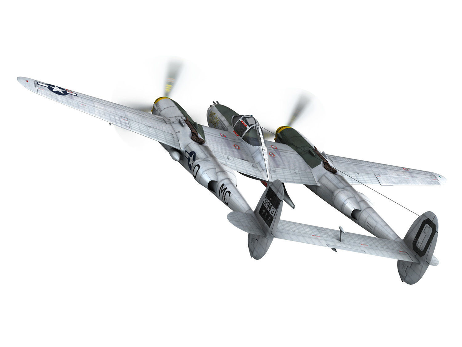 Lockheed P-38 Lightning - Happy Jacks go Buggy 3D model_5