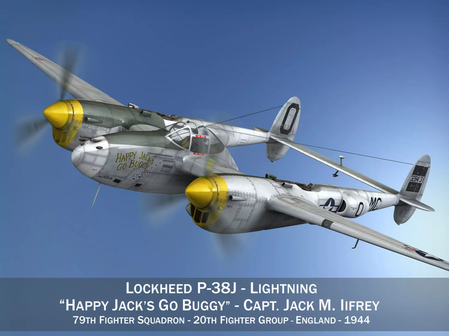 Lockheed P-38 Lightning - Happy Jacks go Buggy 3D model_0