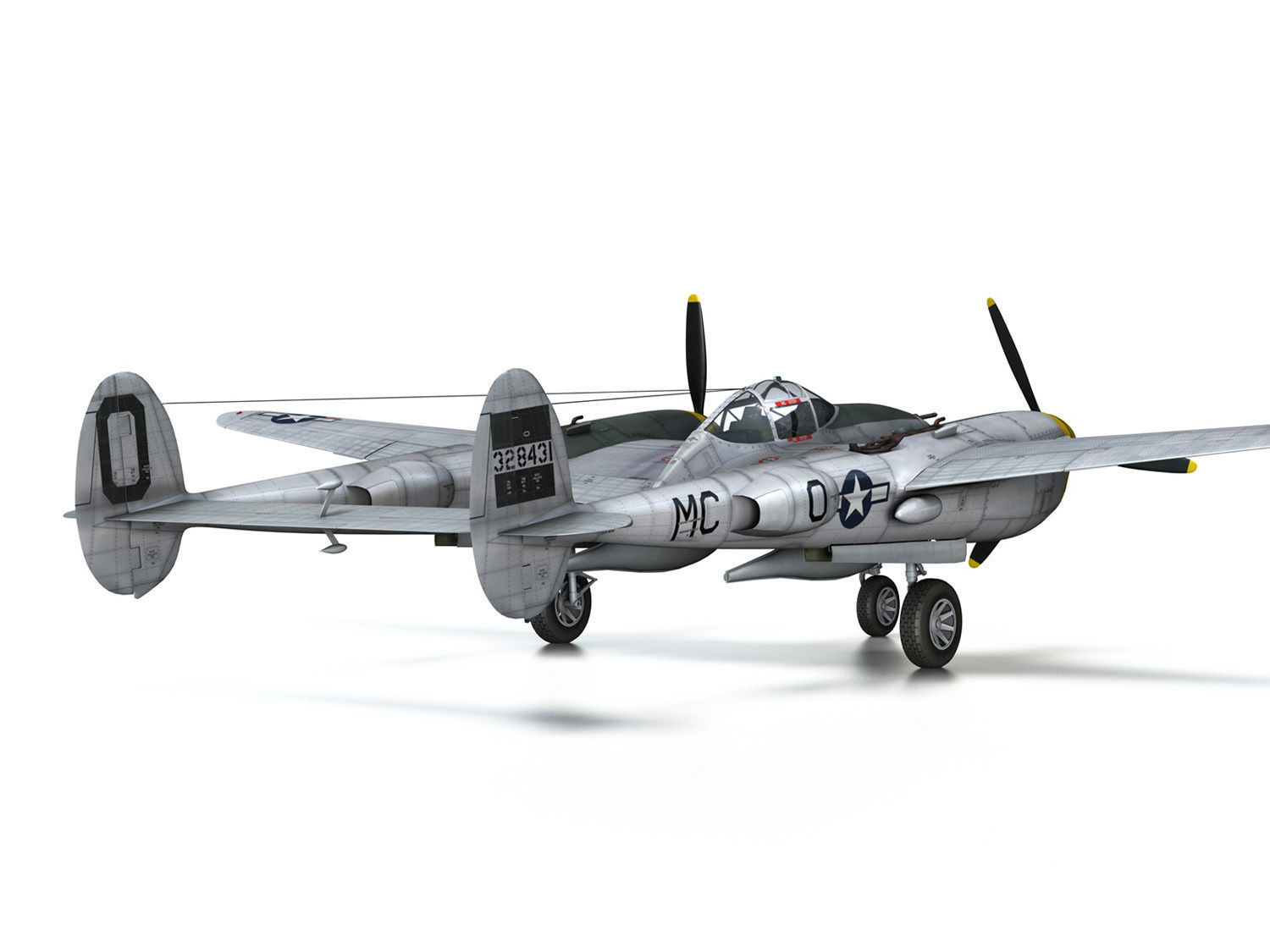 Lockheed P-38 Lightning - Happy Jacks go Buggy 3D model_16