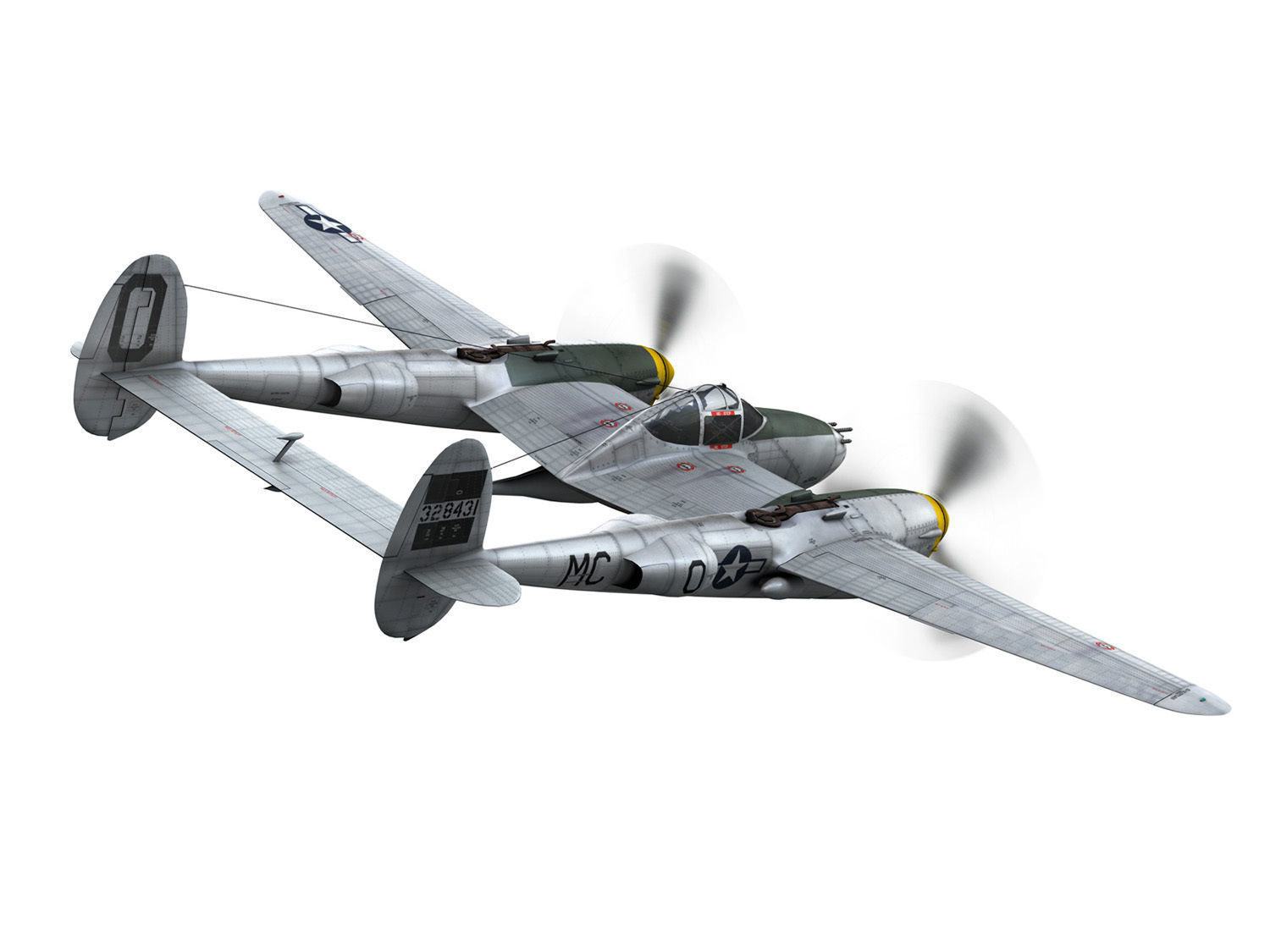 Lockheed P-38 Lightning - Happy Jacks go Buggy 3D model_7