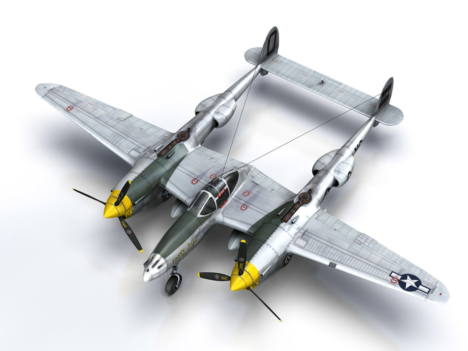 Lockheed P-38 Lightning - Happy Jacks go Buggy 3D model_13