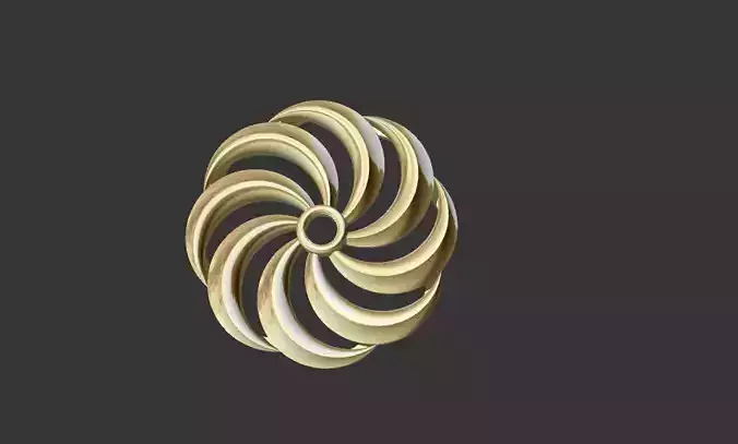 Pendant gold spiral ring