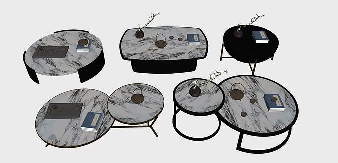 Modern table set  Free 3D model
