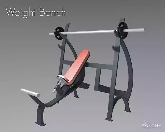 Weight bench 3D model