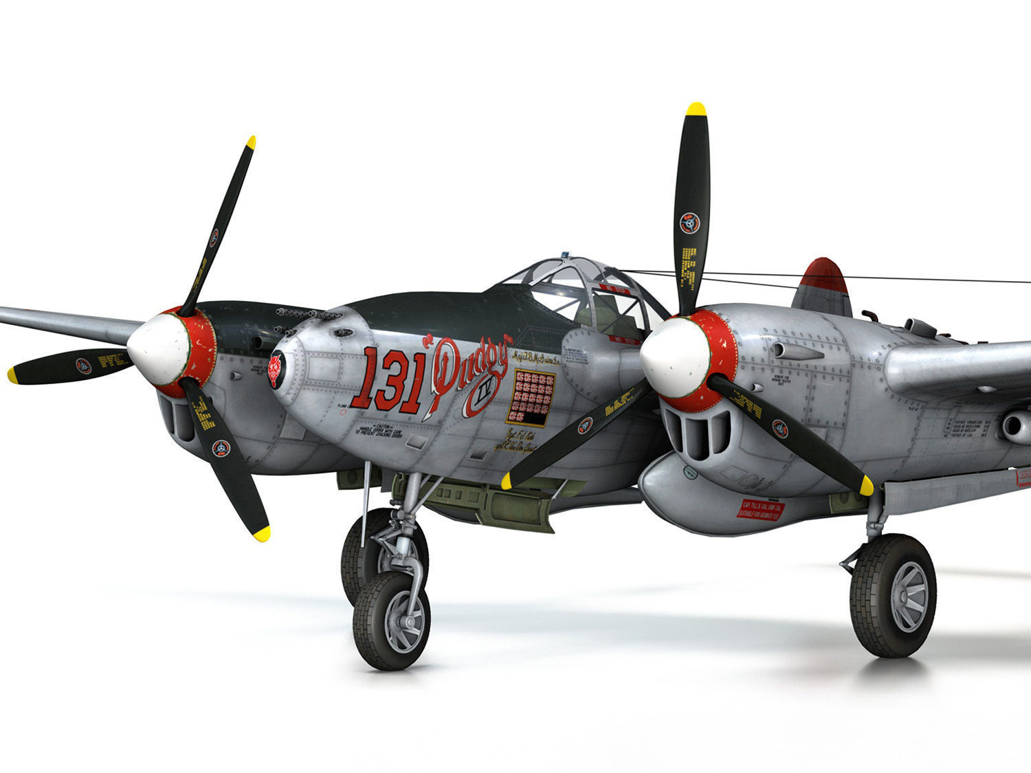 Lockheed P-38 Lightning - Pudgy IV 3D model_10