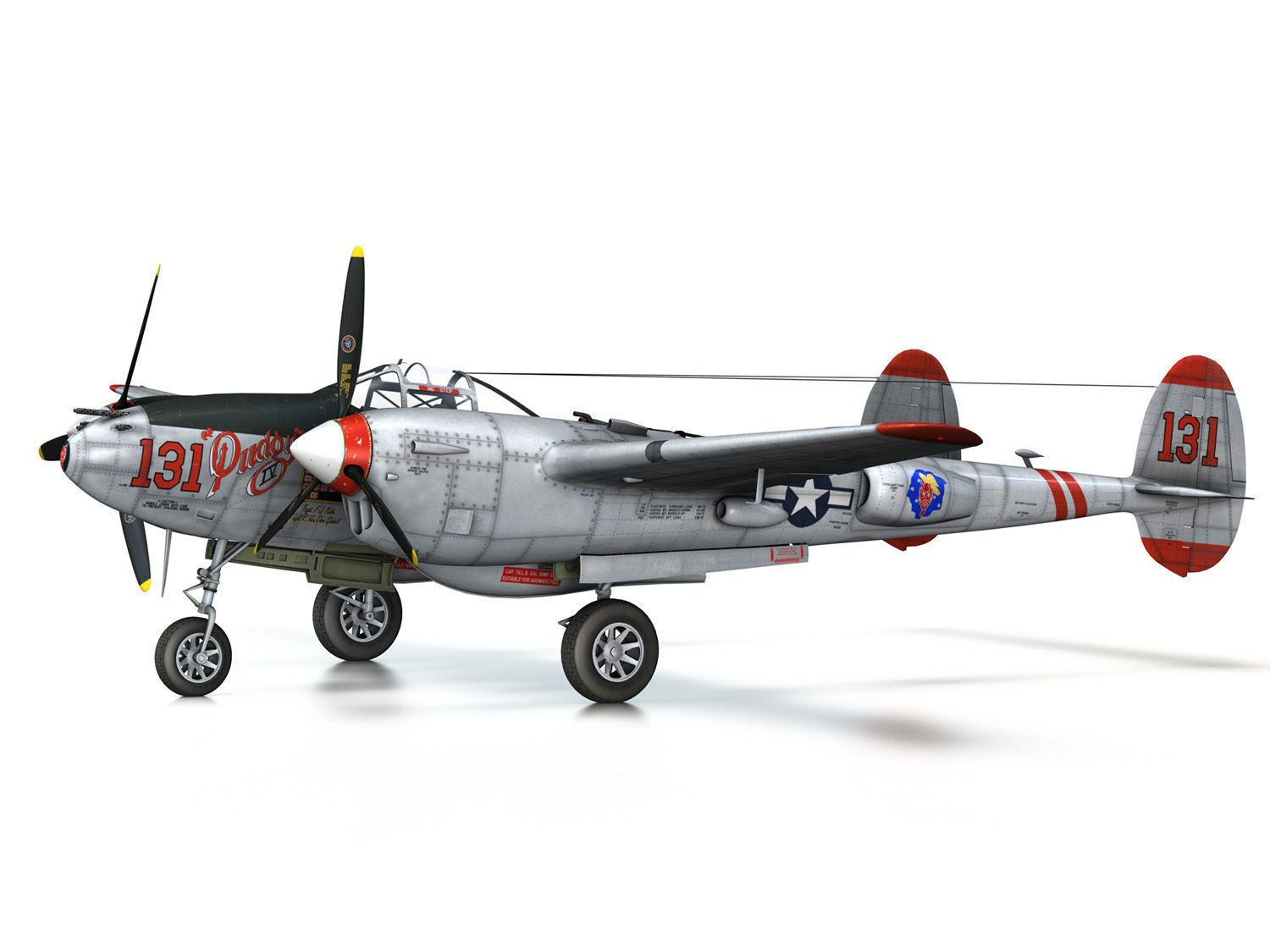 Lockheed P-38 Lightning - Pudgy IV 3D model_11