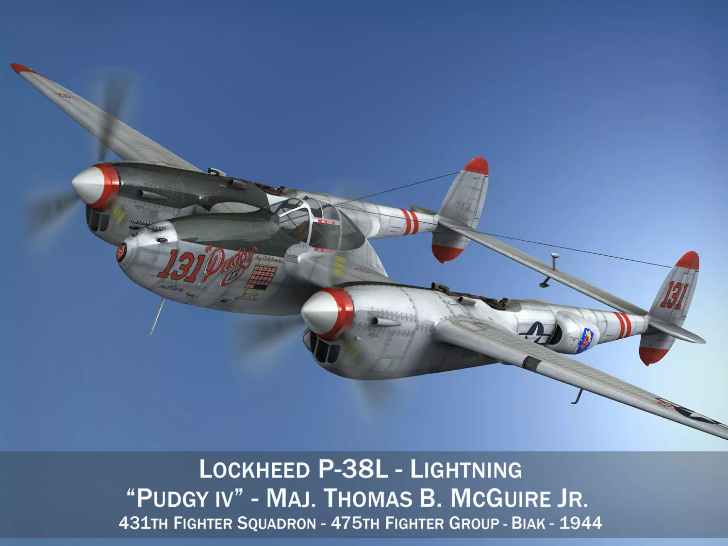Lockheed P-38 Lightning - Pudgy IV 3D model_0