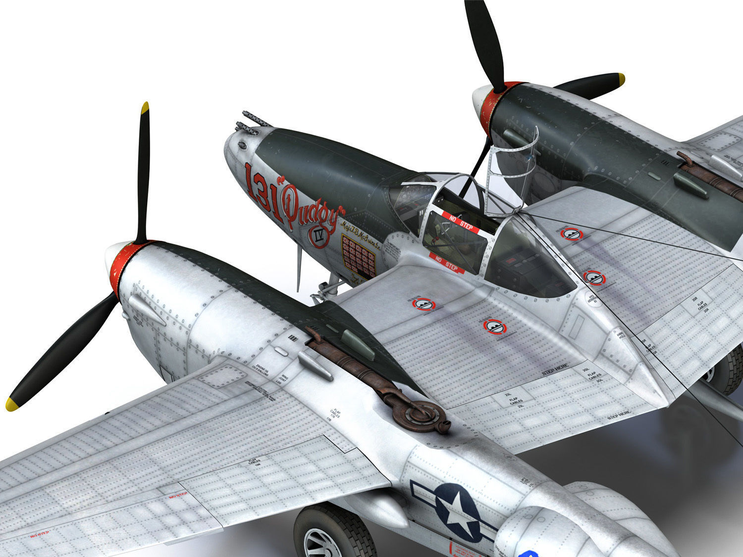 Lockheed P-38 Lightning - Pudgy IV 3D model_19