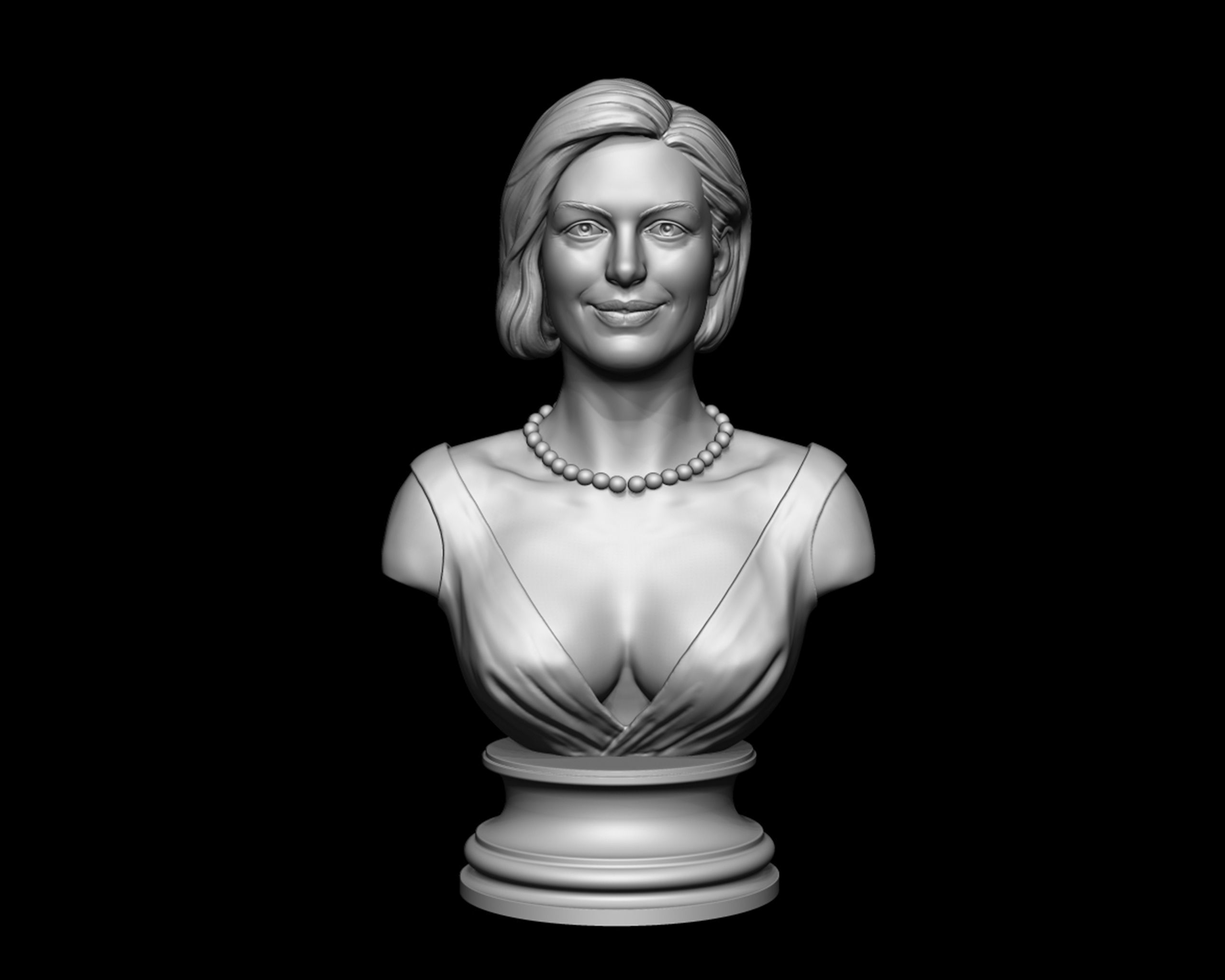 Anne Hathaway 3D Portrait Sculpture 3D print model_10