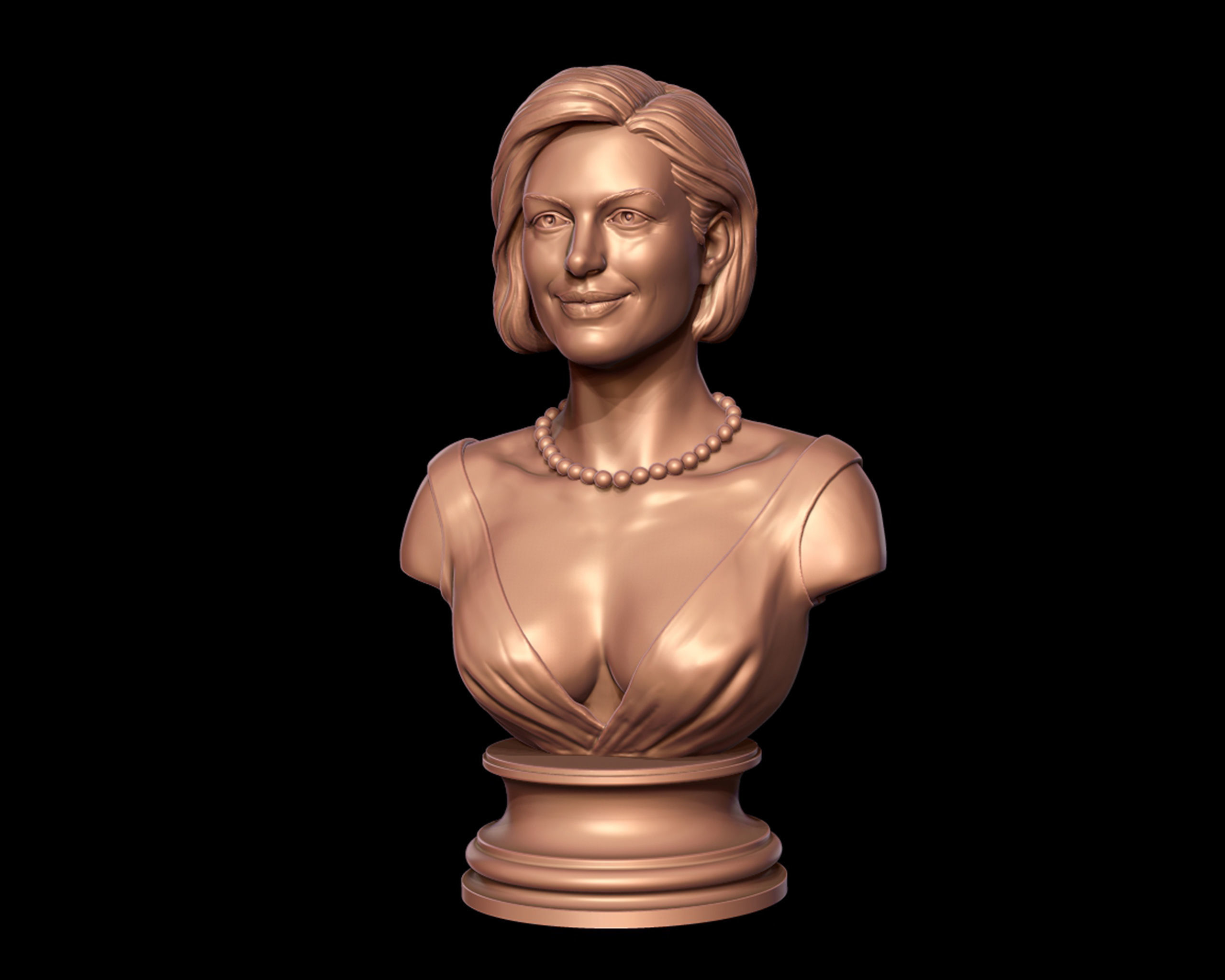Anne Hathaway 3D Portrait Sculpture 3D print model_8