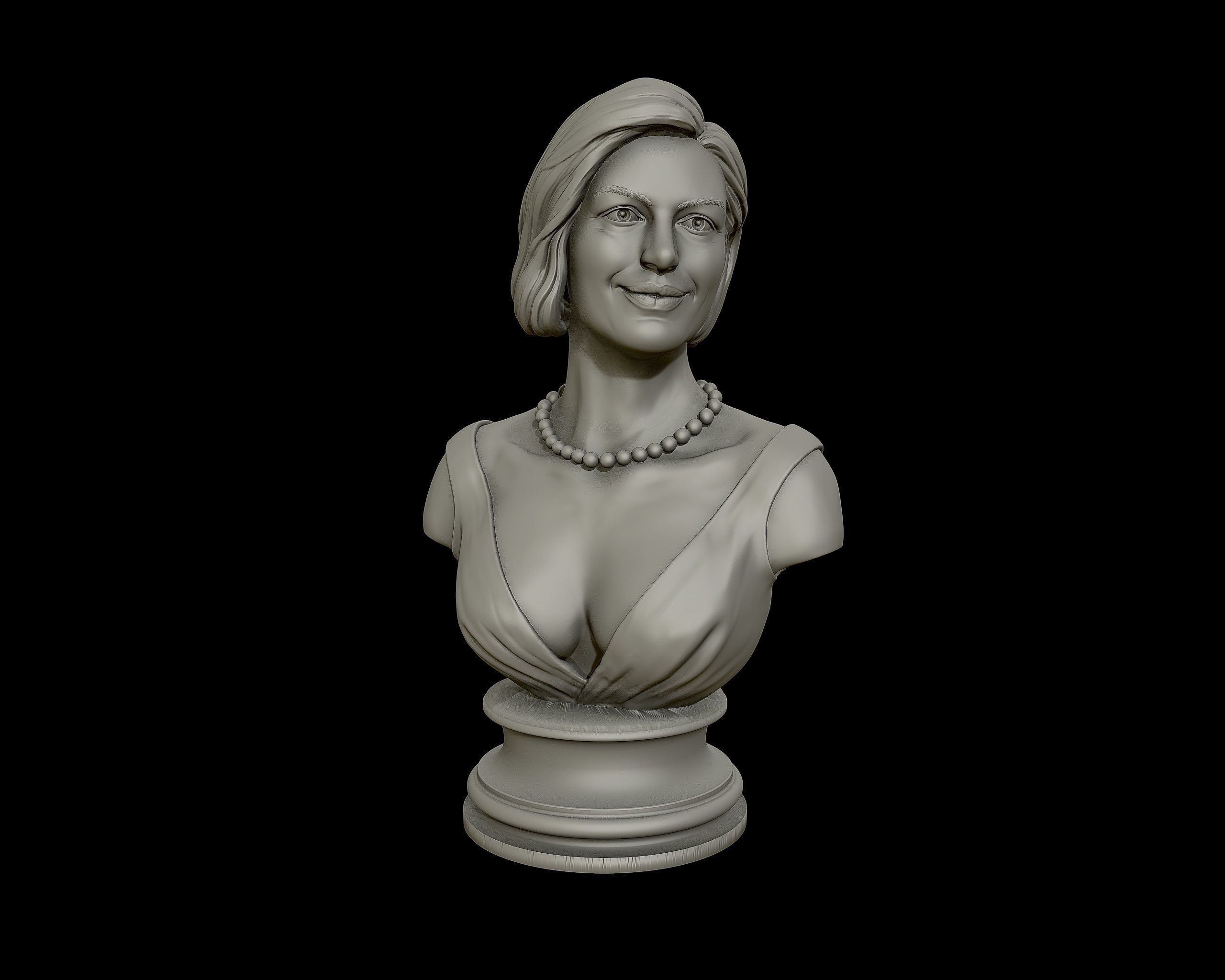Anne Hathaway 3D Portrait Sculpture 3D print model_13