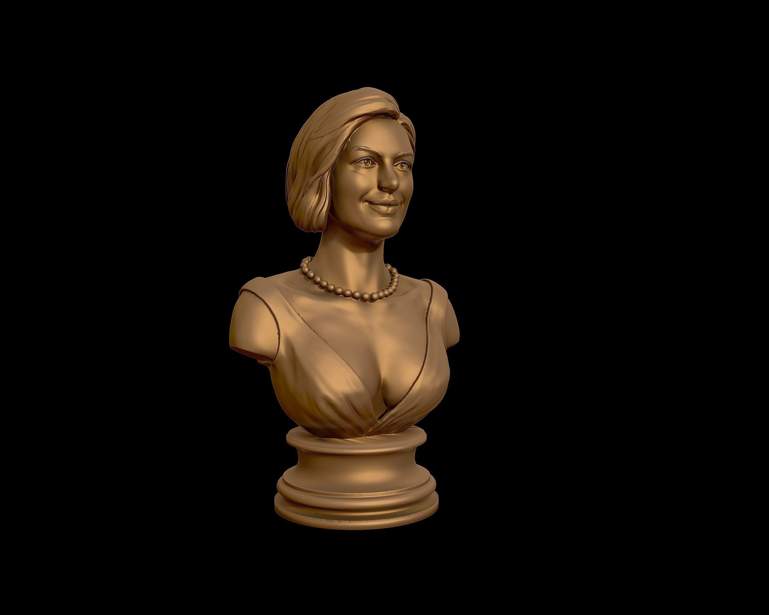 Anne Hathaway 3D Portrait Sculpture 3D print model_31
