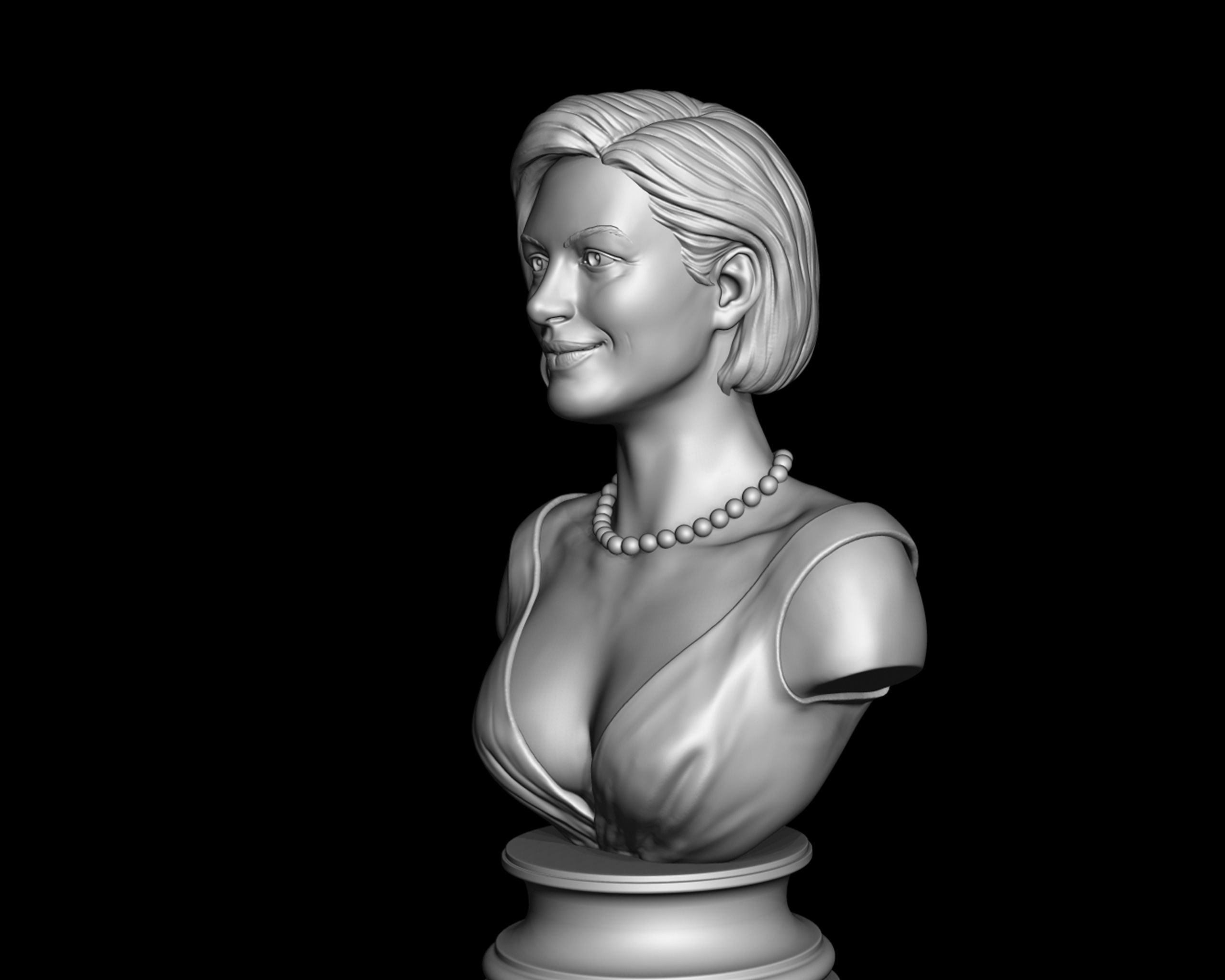 Anne Hathaway 3D Portrait Sculpture 3D print model_12