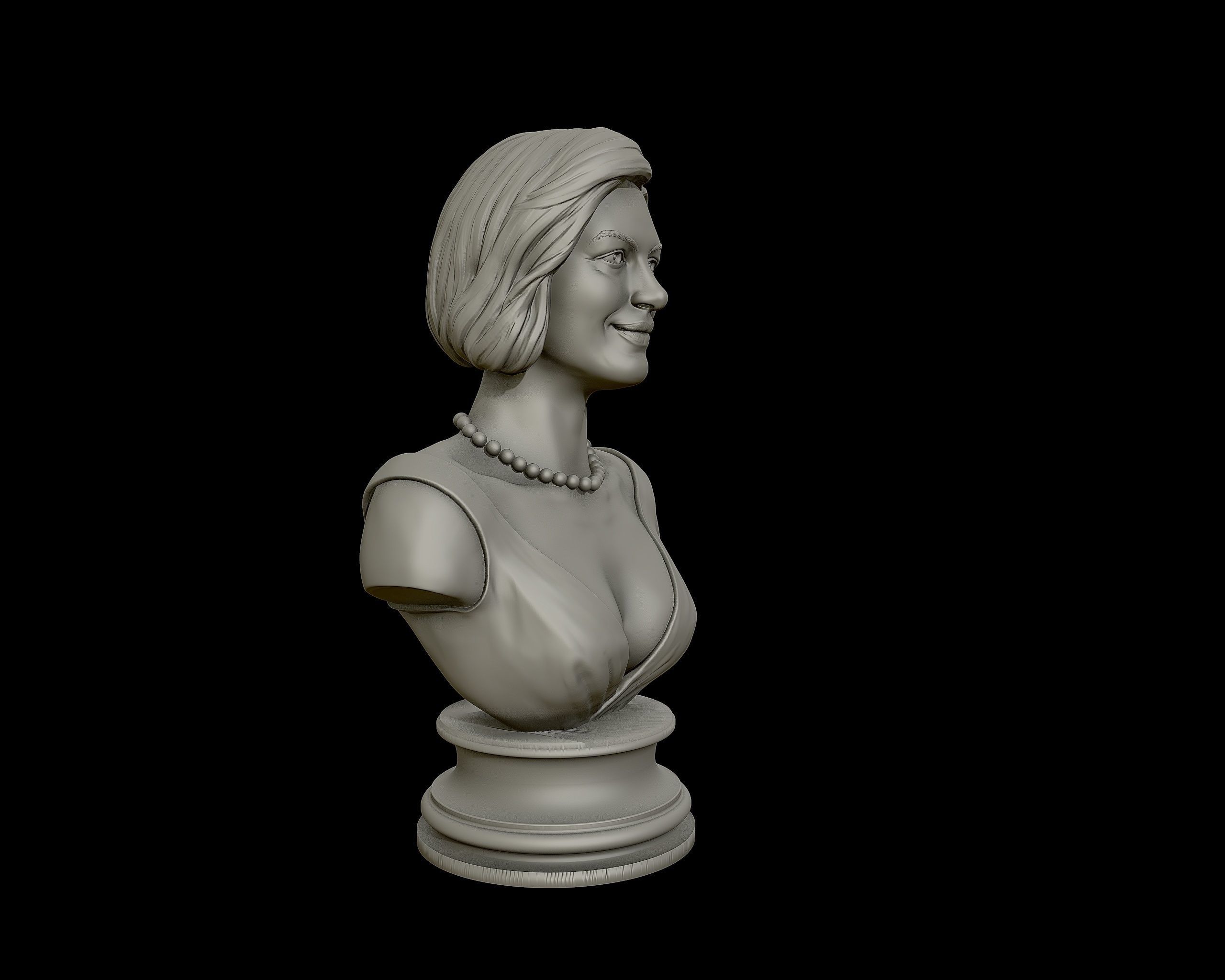 Anne Hathaway 3D Portrait Sculpture 3D print model_22