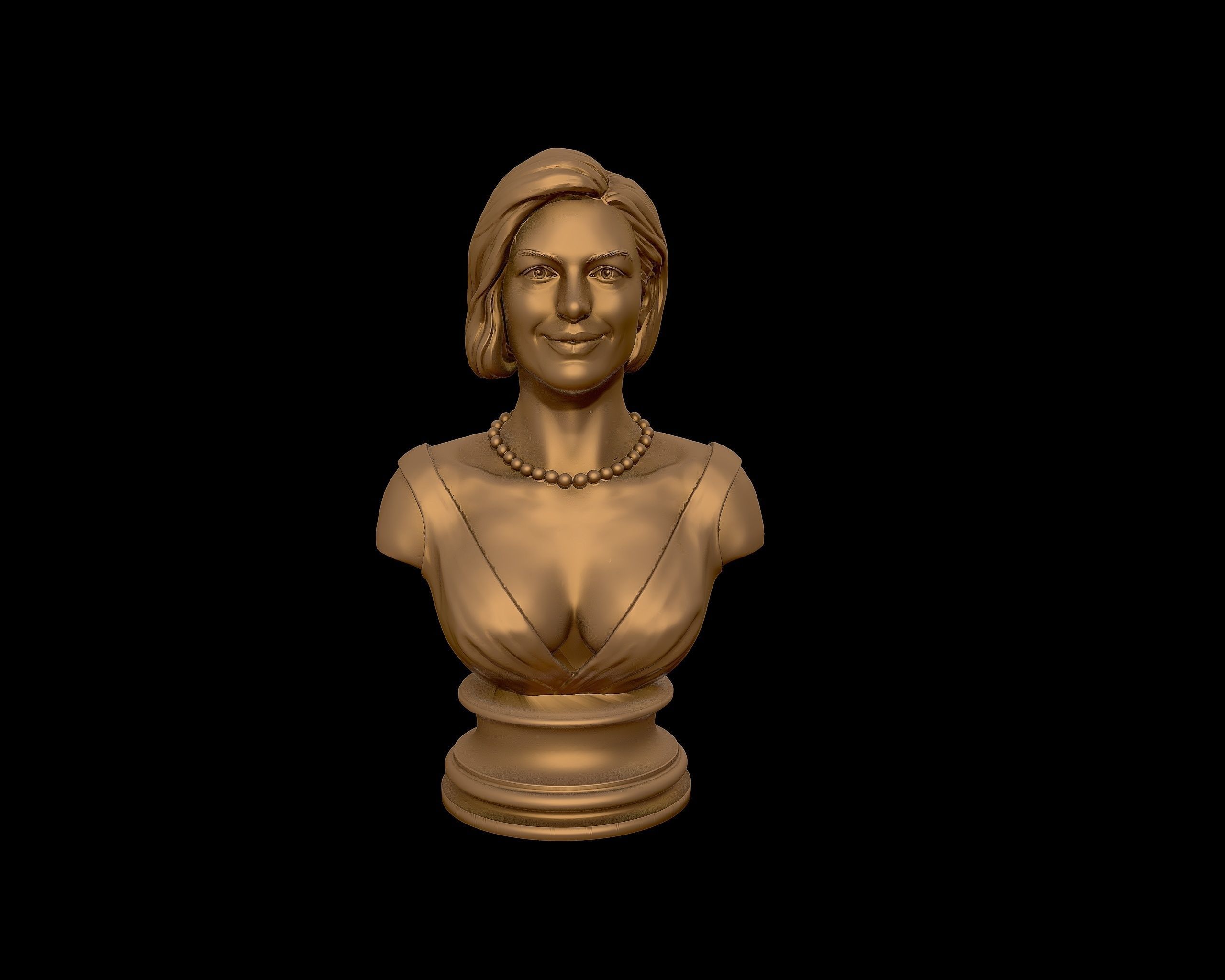 Anne Hathaway 3D Portrait Sculpture 3D print model_29