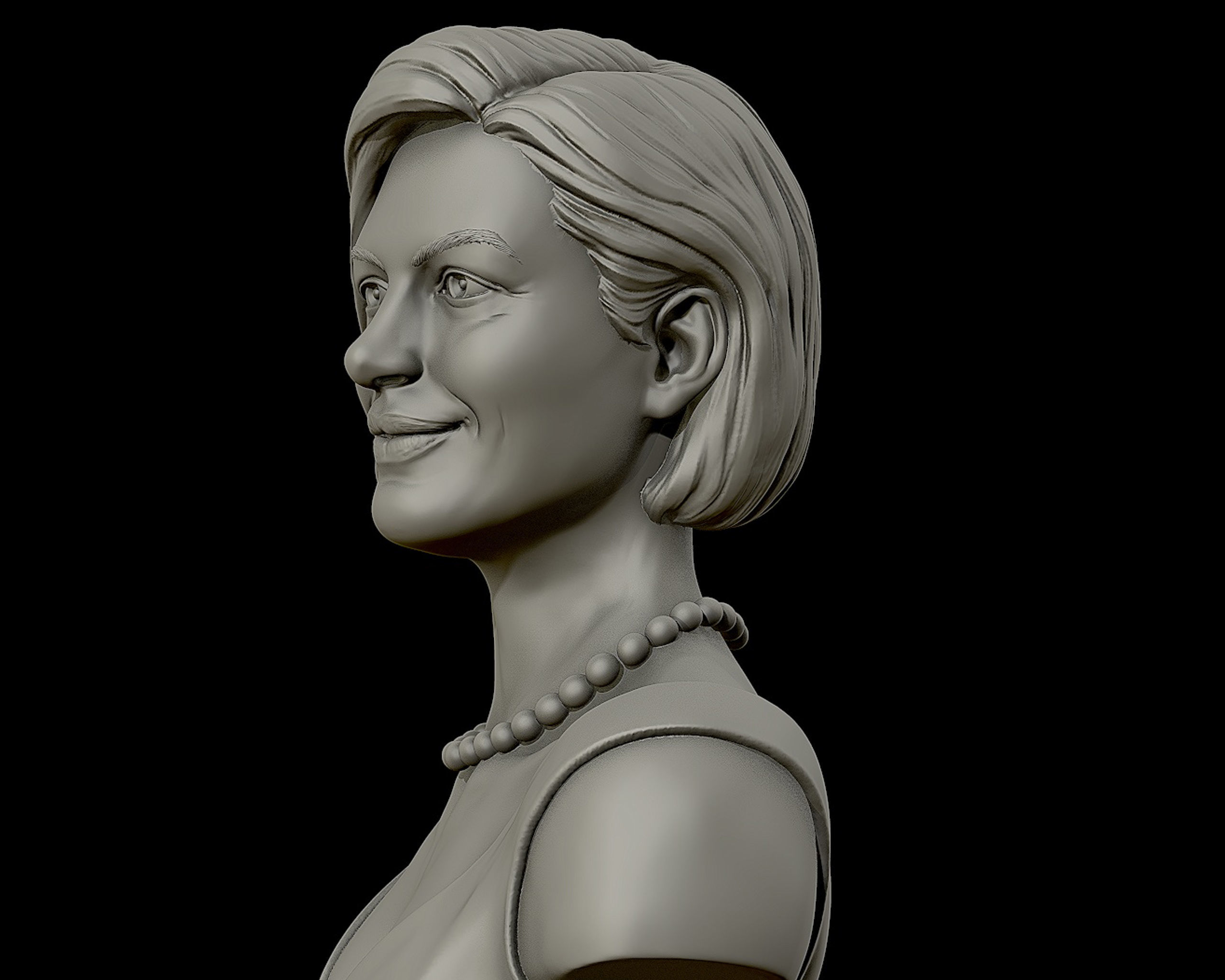 Anne Hathaway 3D Portrait Sculpture 3D print model_5