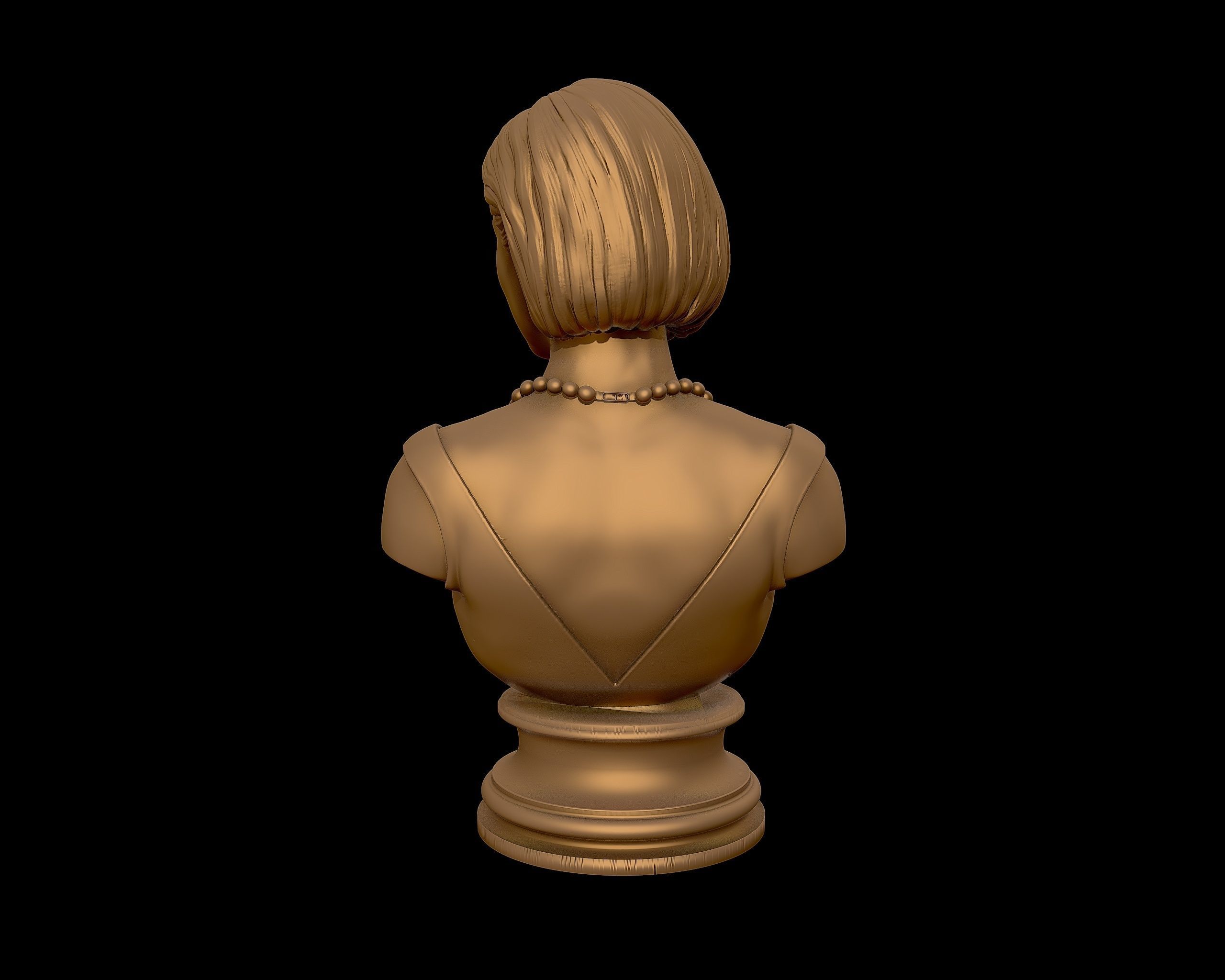 Anne Hathaway 3D Portrait Sculpture 3D print model_17