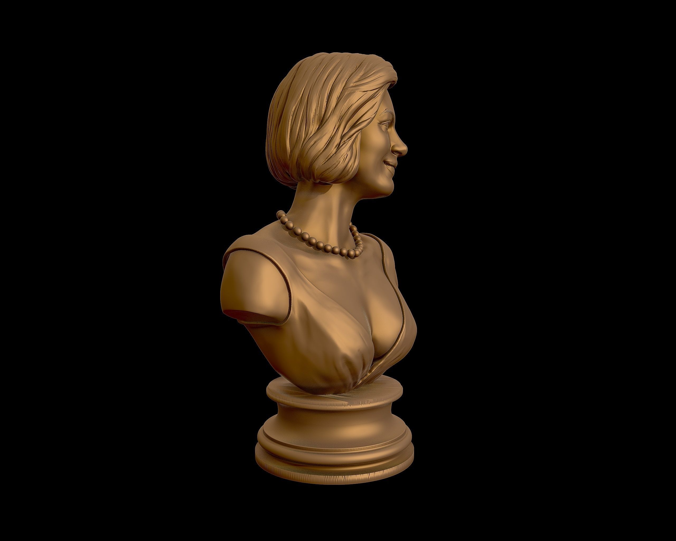 Anne Hathaway 3D Portrait Sculpture 3D print model_16