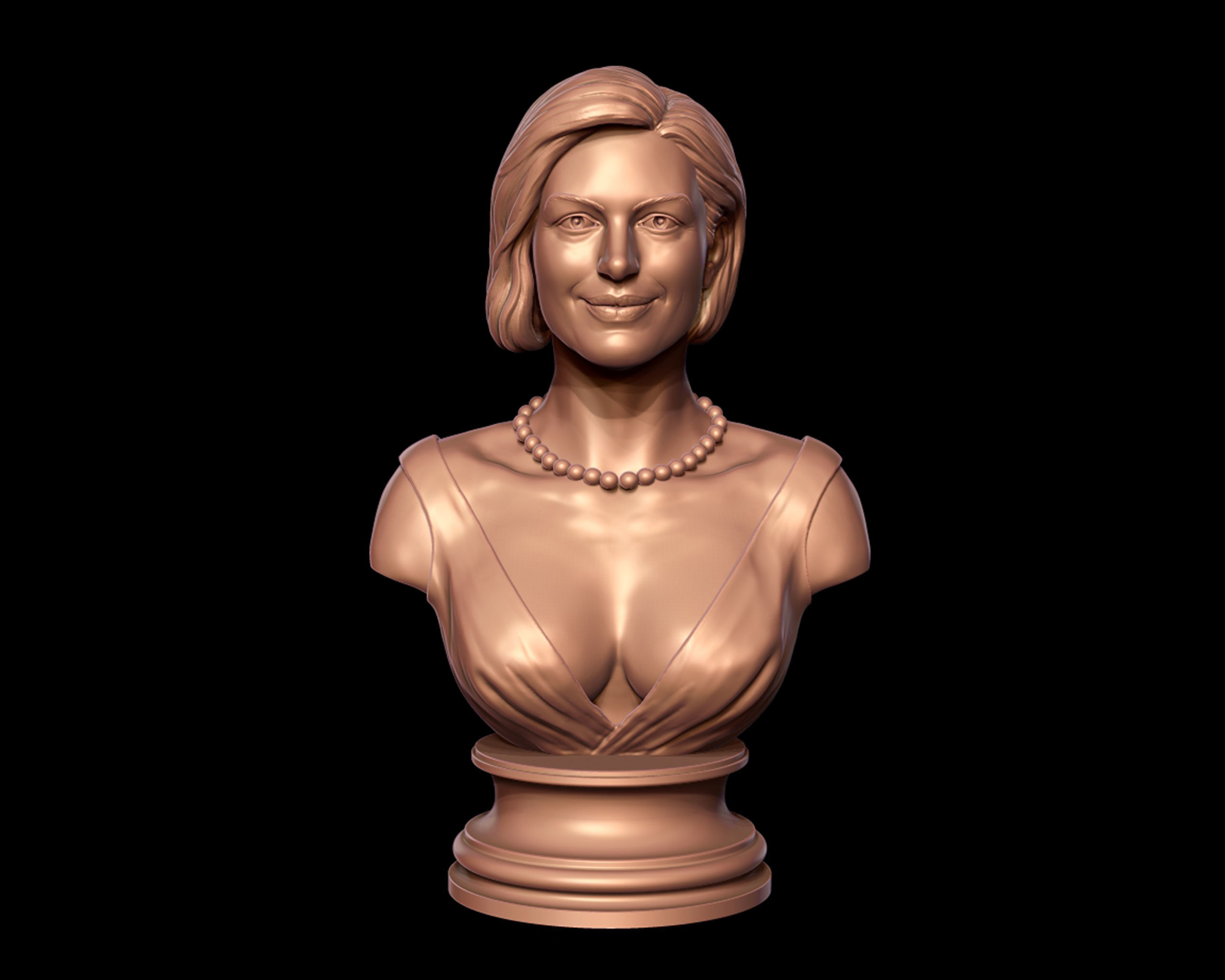 Anne Hathaway 3D Portrait Sculpture 3D print model_7