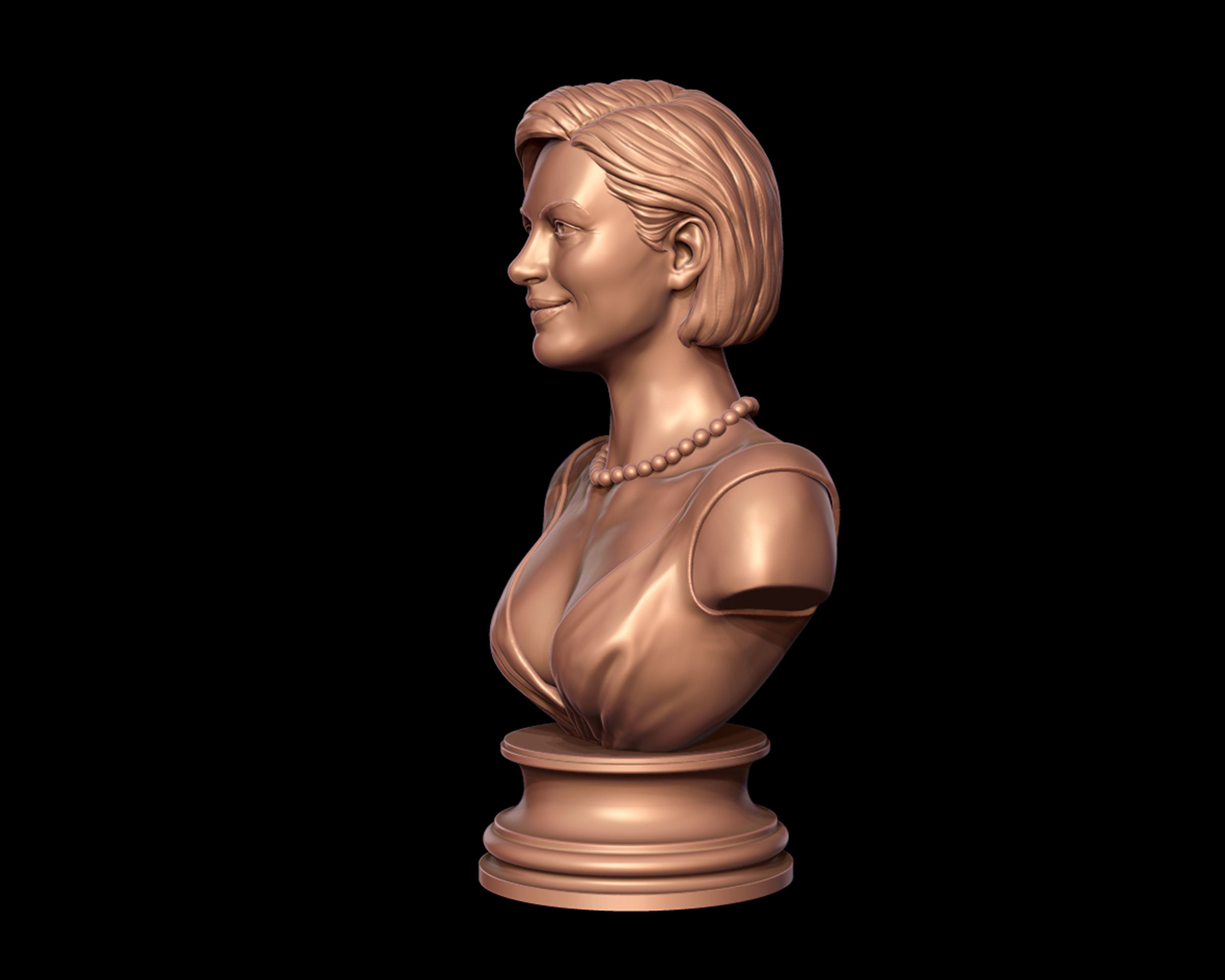 Anne Hathaway 3D Portrait Sculpture 3D print model_9