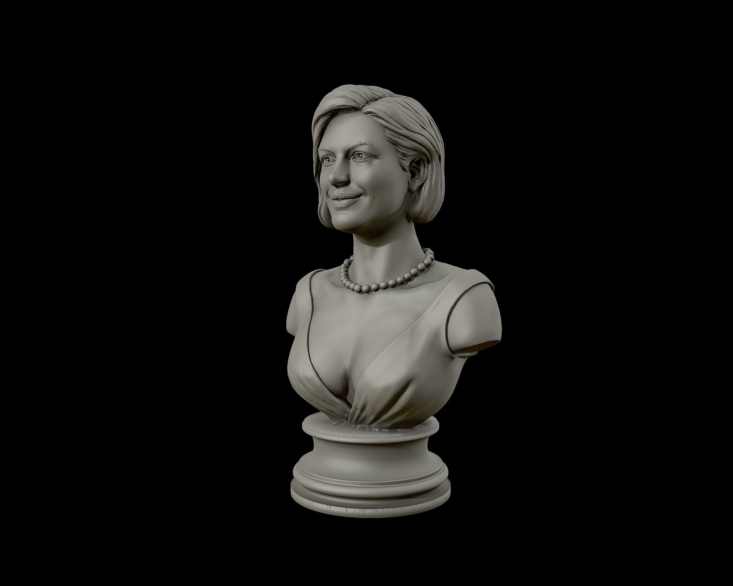 Anne Hathaway 3D Portrait Sculpture 3D print model_25
