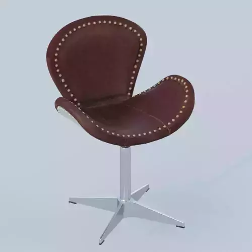 Grain Leather Swivel Side Chair
