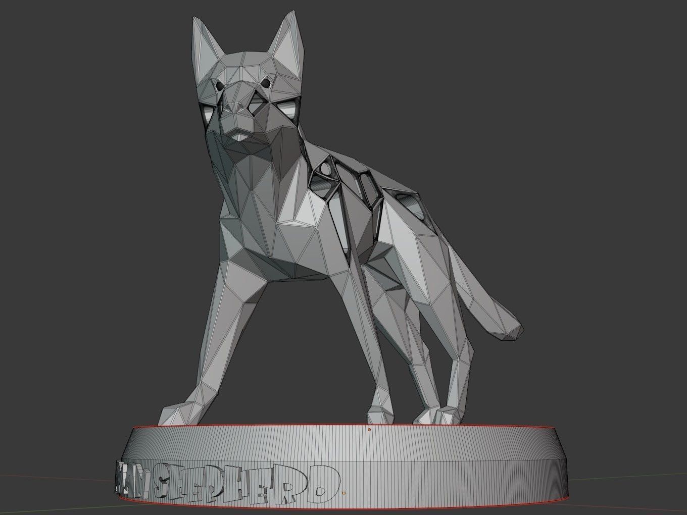 Voronoi German Shepherd Green Hunter 3D print model_9