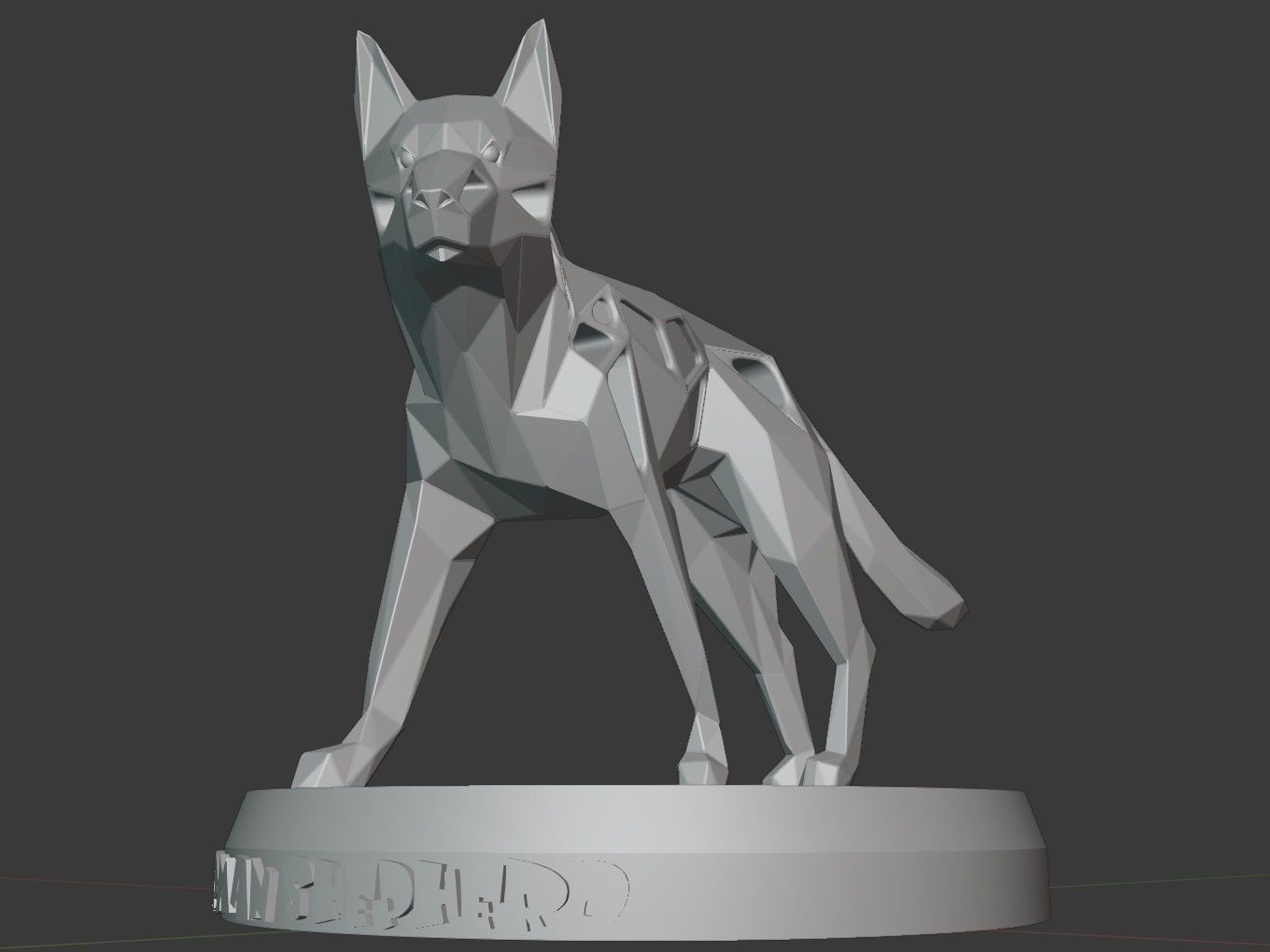 Voronoi German Shepherd Green Hunter 3D print model_8