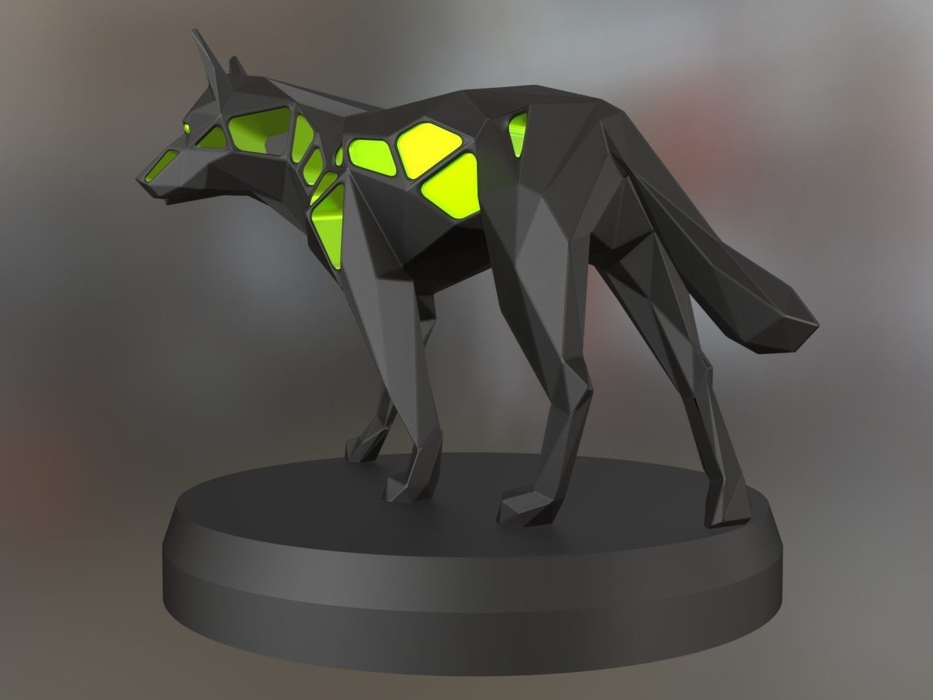 Voronoi German Shepherd Green Hunter 3D print model_1