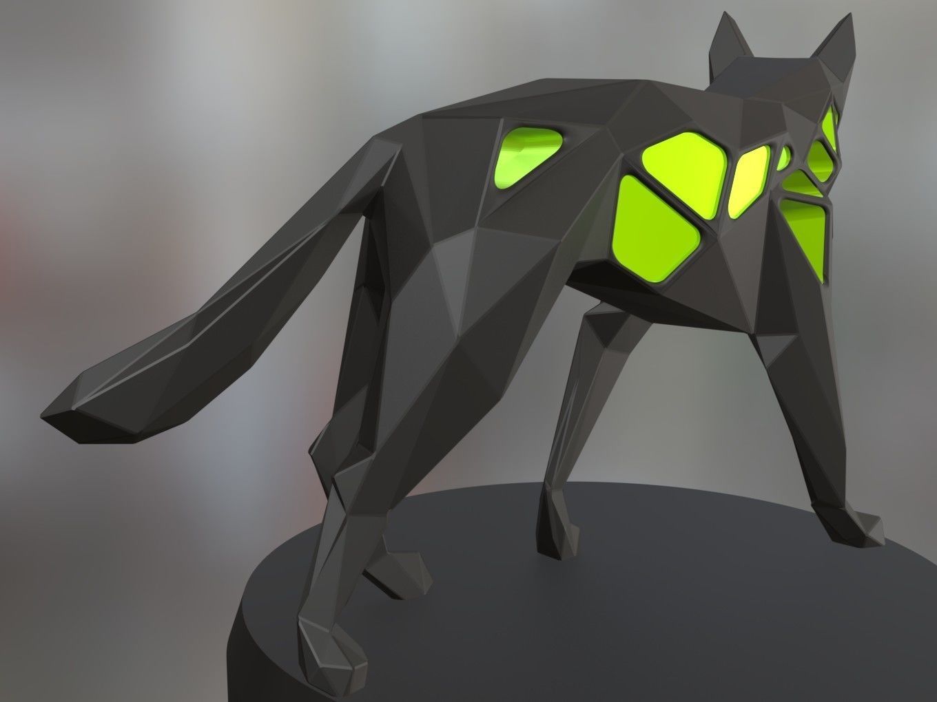 Voronoi German Shepherd Green Hunter 3D print model_4