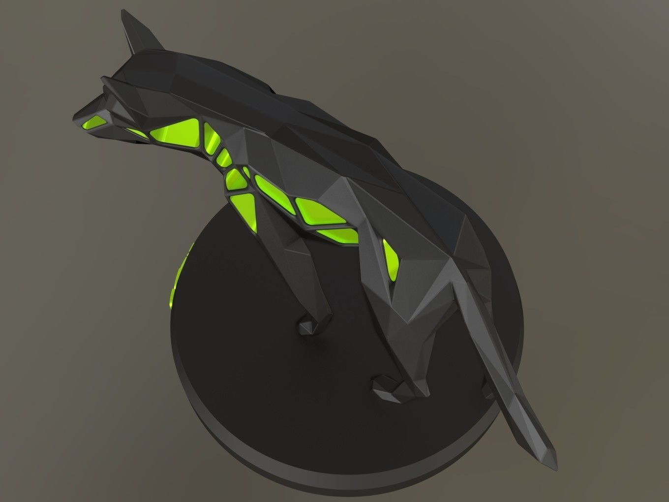 Voronoi German Shepherd Green Hunter 3D print model_2