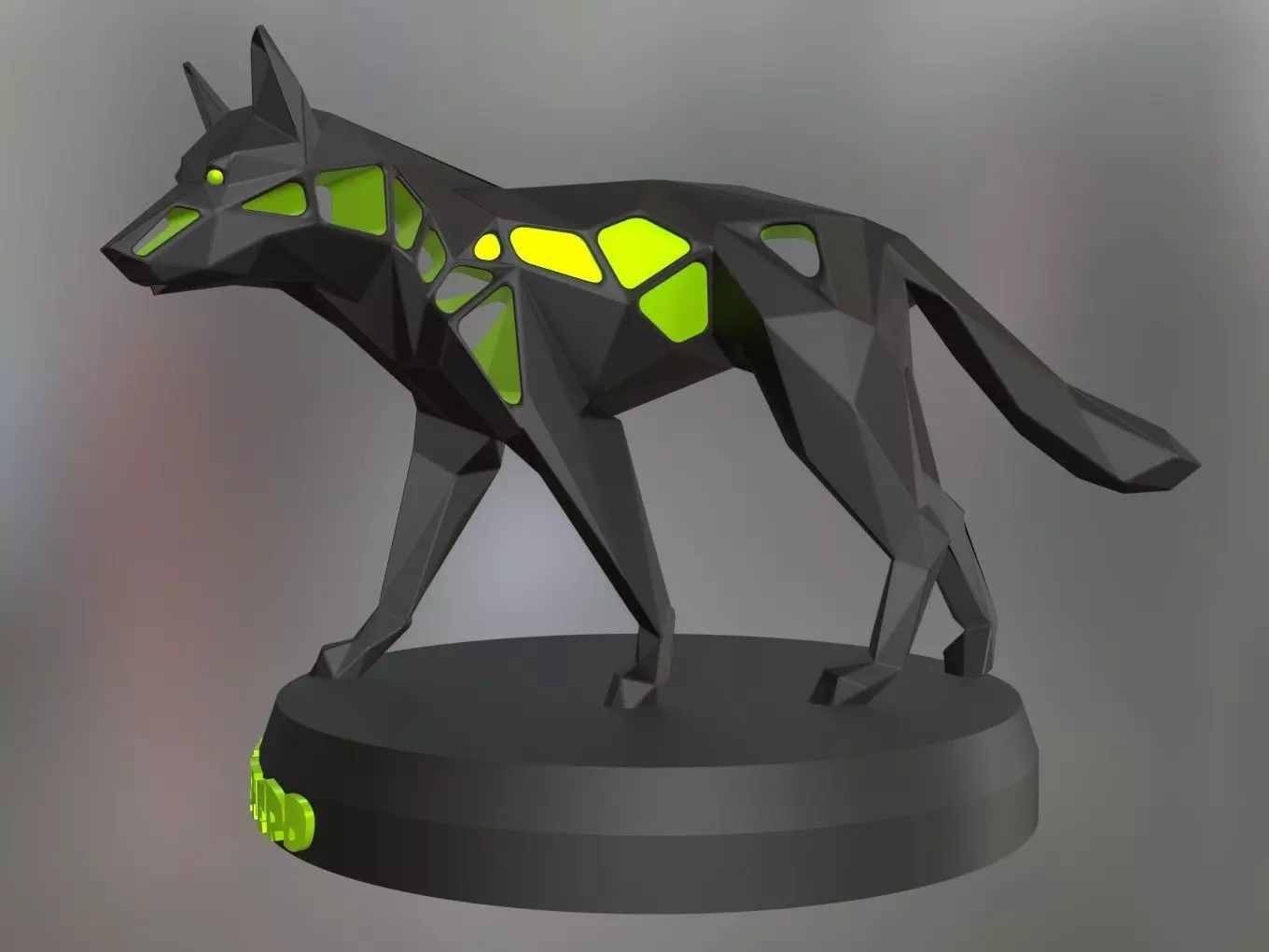 Voronoi German Shepherd Green Hunter 3D print model_0