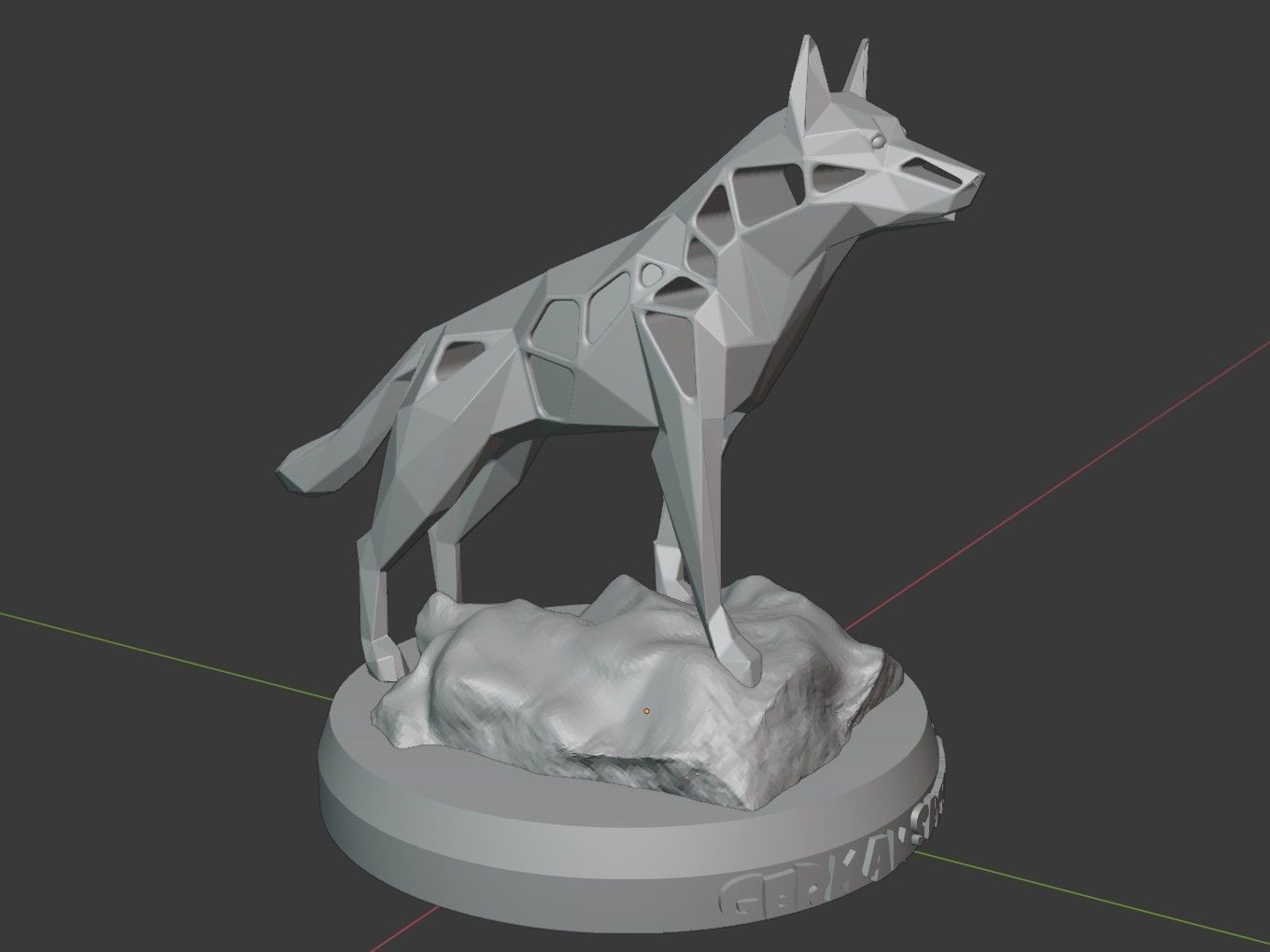 Voronoi German Shepherd Rock 3D print model_6