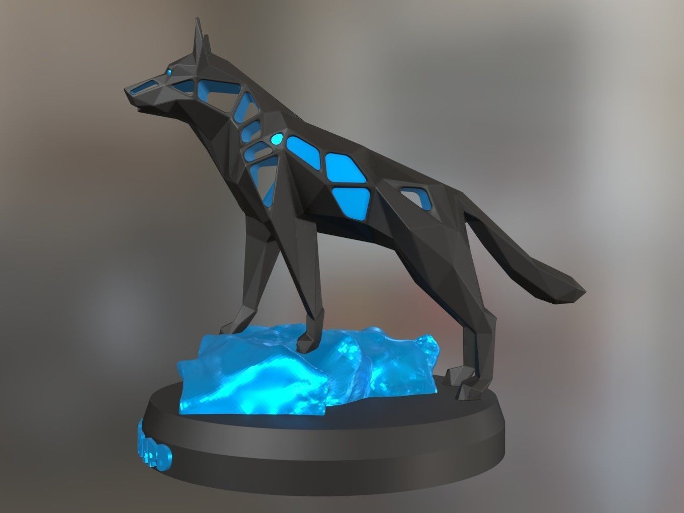 Voronoi German Shepherd Rock 3D print model_1