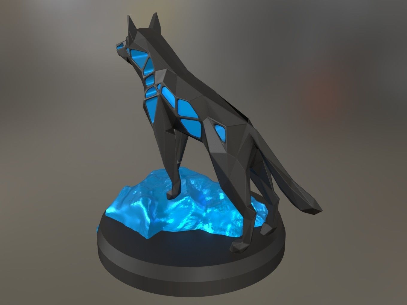 Voronoi German Shepherd Rock 3D print model_2