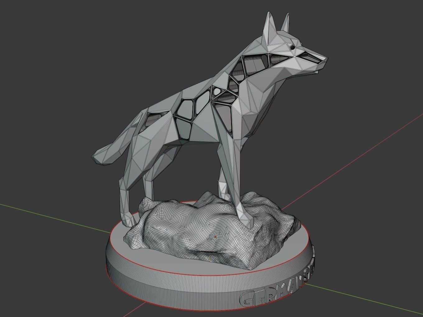 Voronoi German Shepherd Rock 3D print model_7