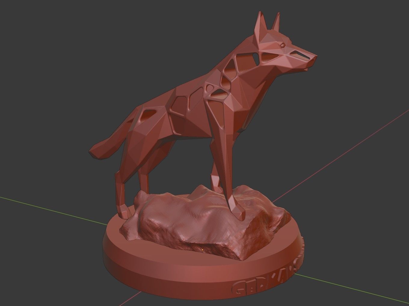 Voronoi German Shepherd Rock 3D print model_9