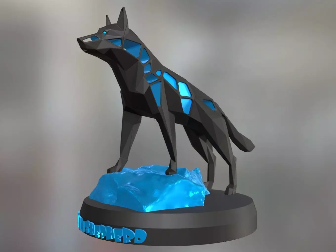 Voronoi German Shepherd Rock 3D print model_0